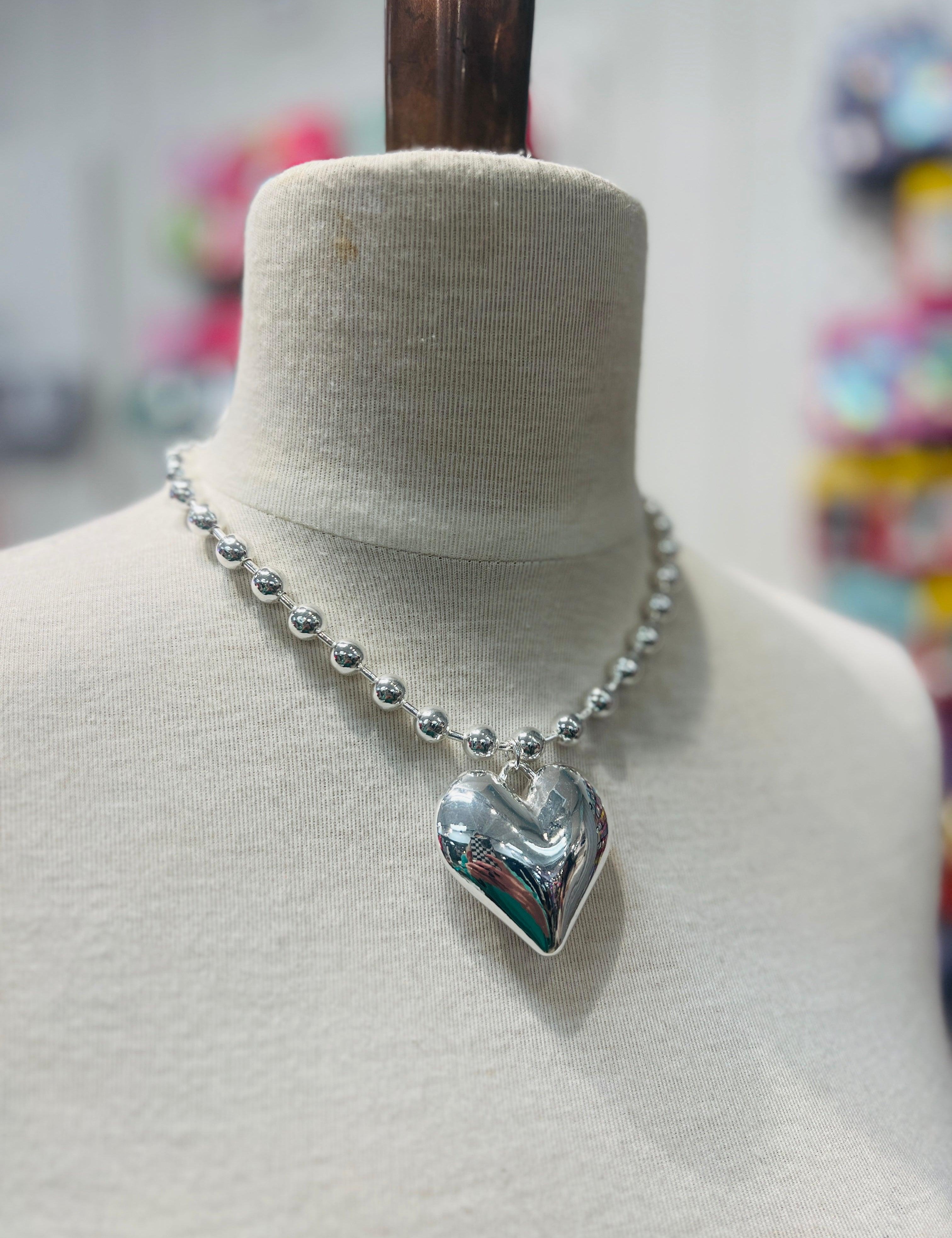 PINK PANACHE Bubble Heart Necklace on Simply Obsessed