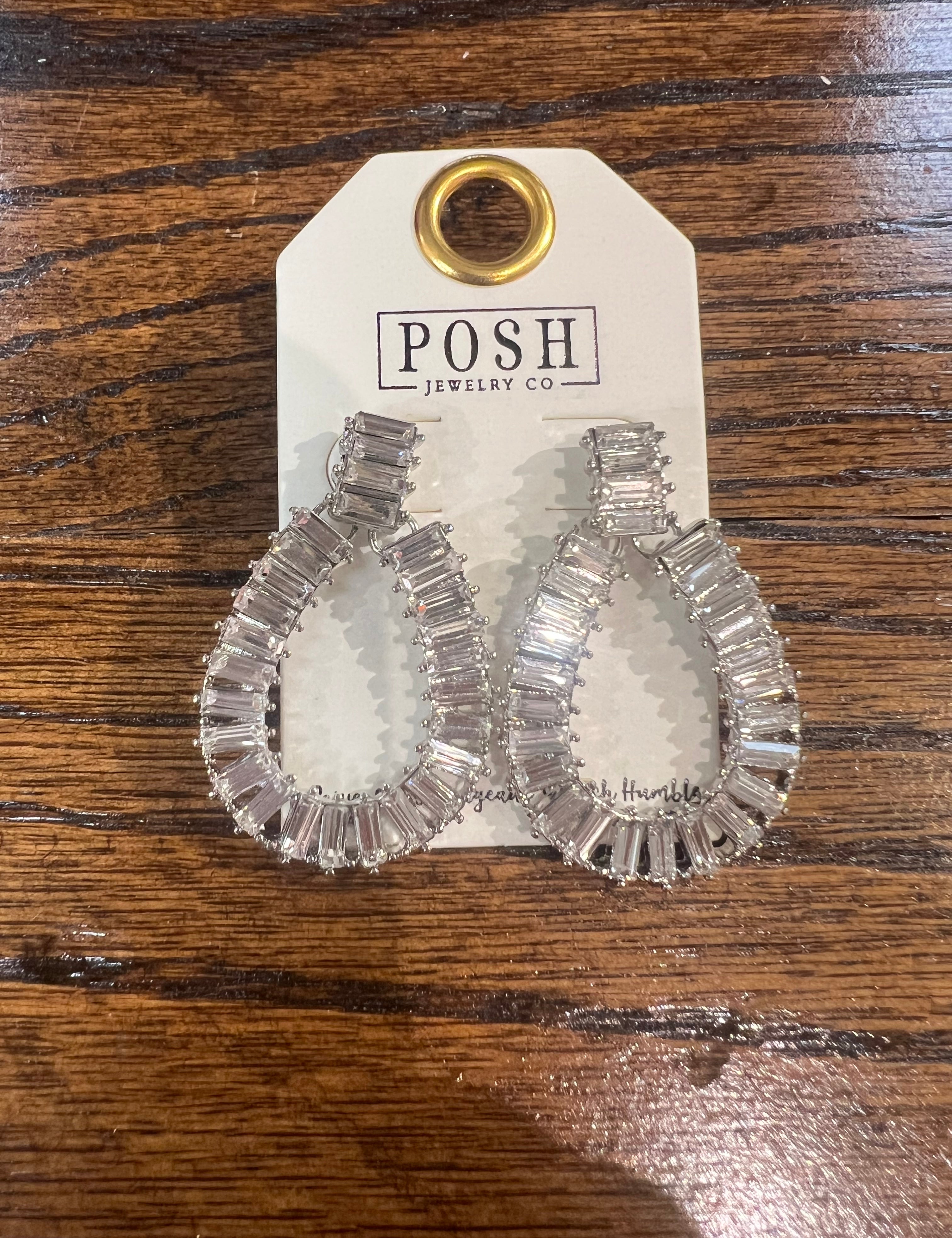 PINK PANACHE: Clear Bling Teardrop Earrings on Simply Obsessed