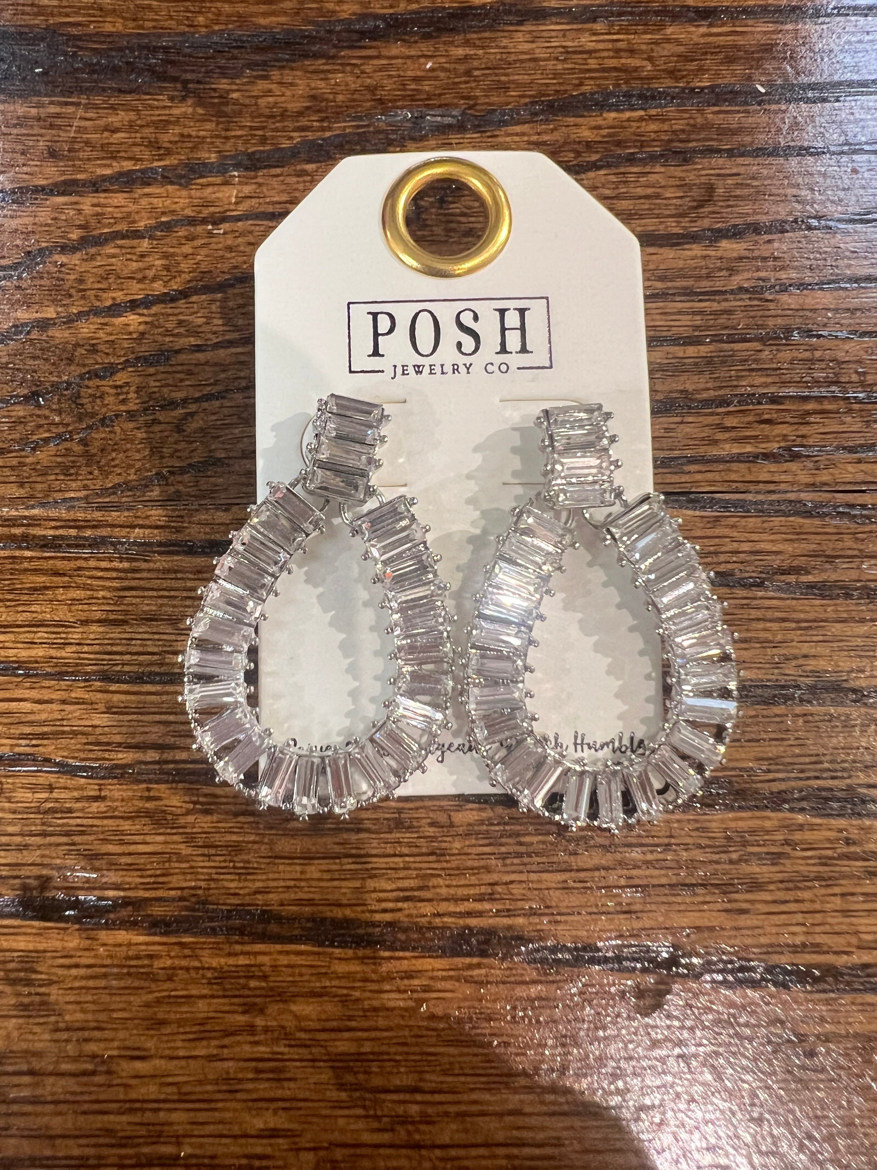 PINK PANACHE: Clear Bling Teardrop Earrings on Simply Obsessed