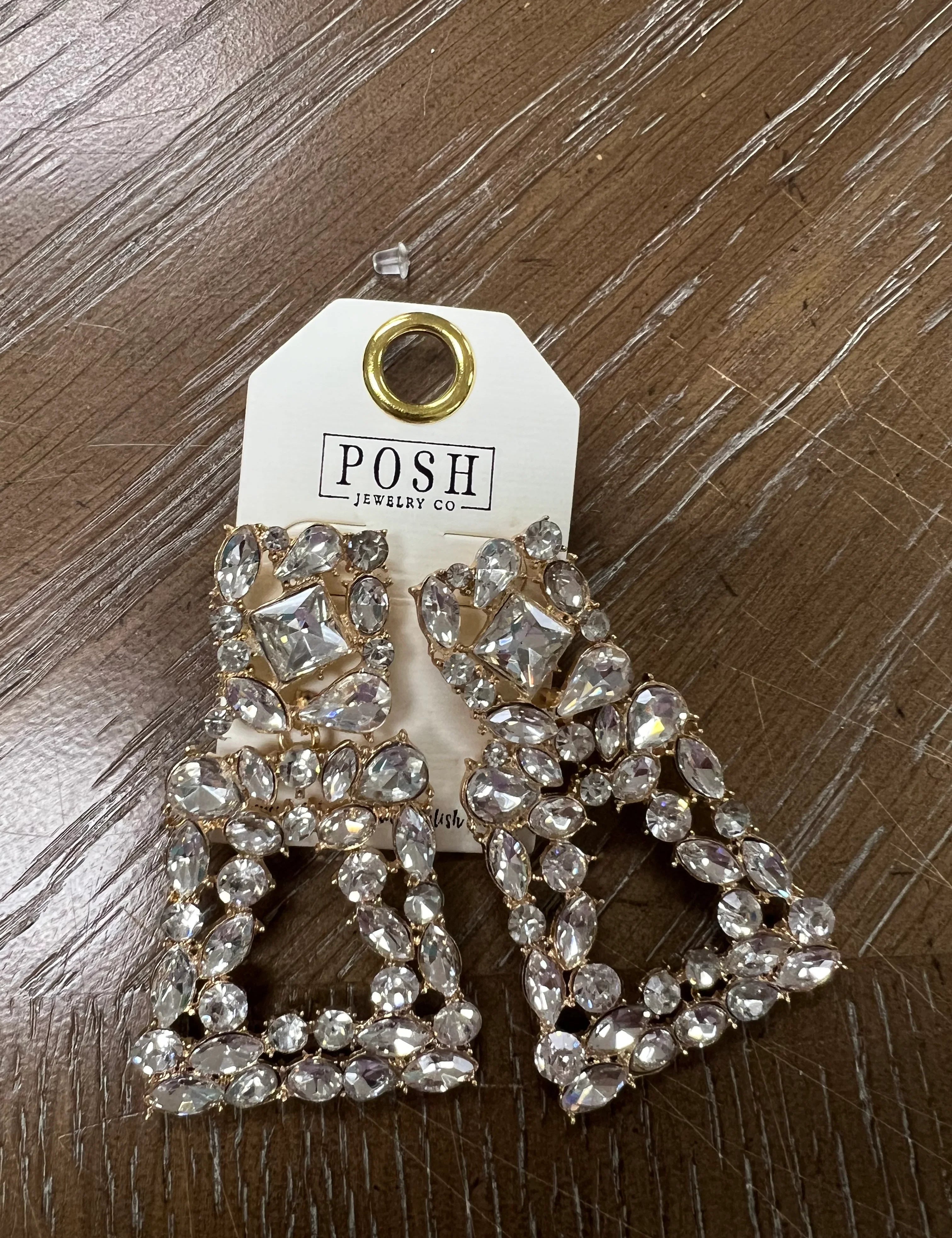 PINK PANACHE Clear Stone Layered Earrings on Simply Obsessed