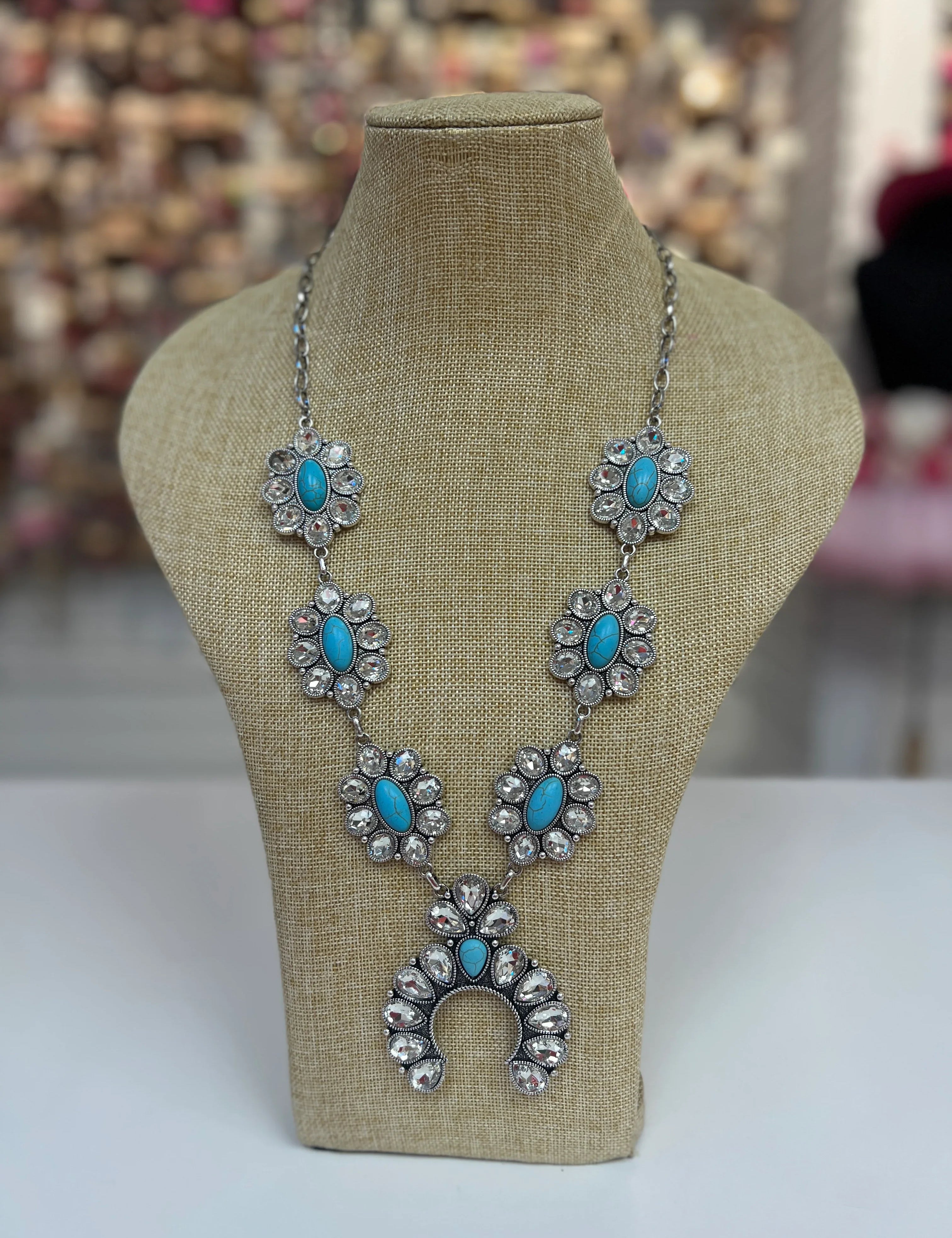 Turquoise Flower Western Necklace on Simply Obsessed