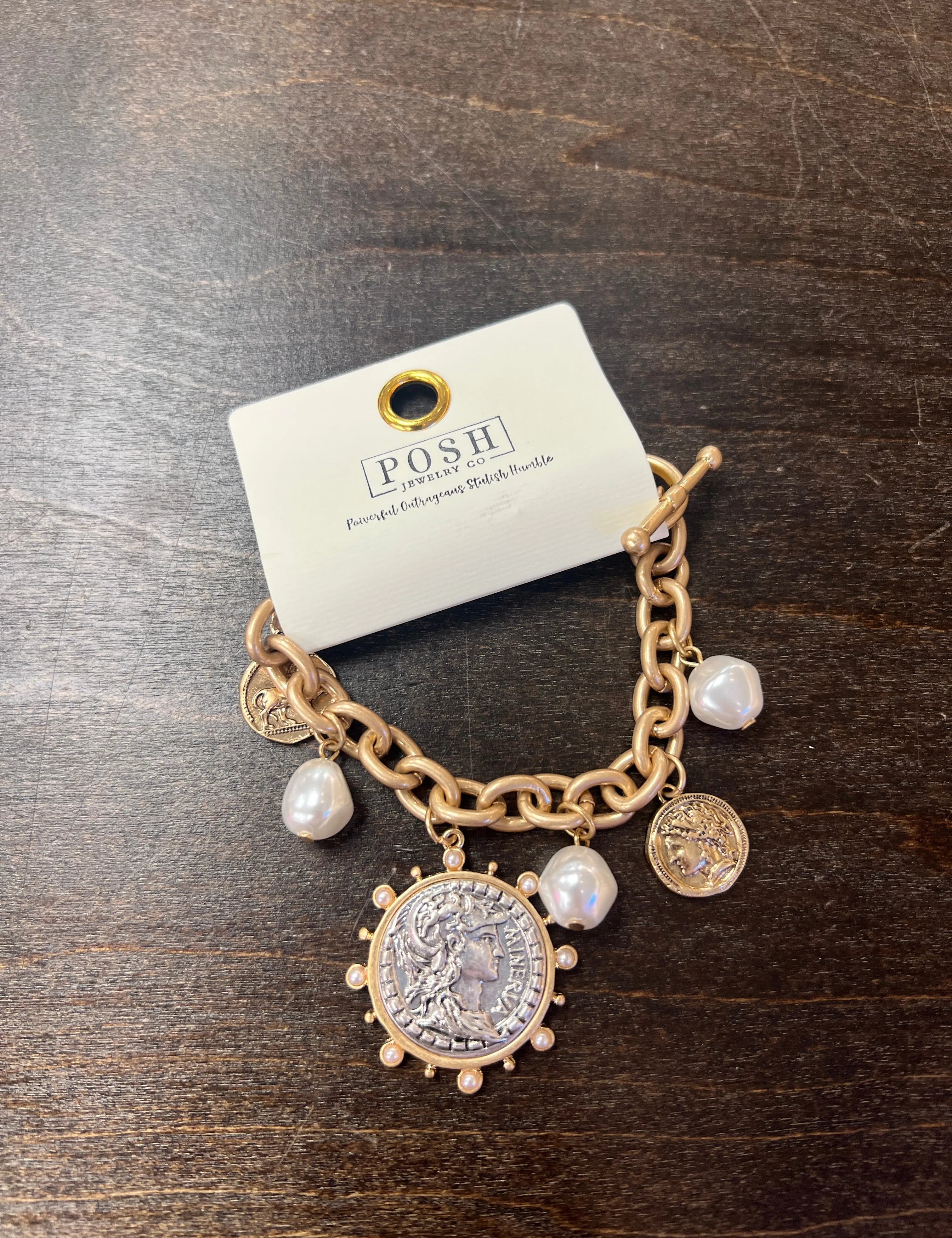 PINK PANACHE Coin Charm Bracelet on Simply Obsessed