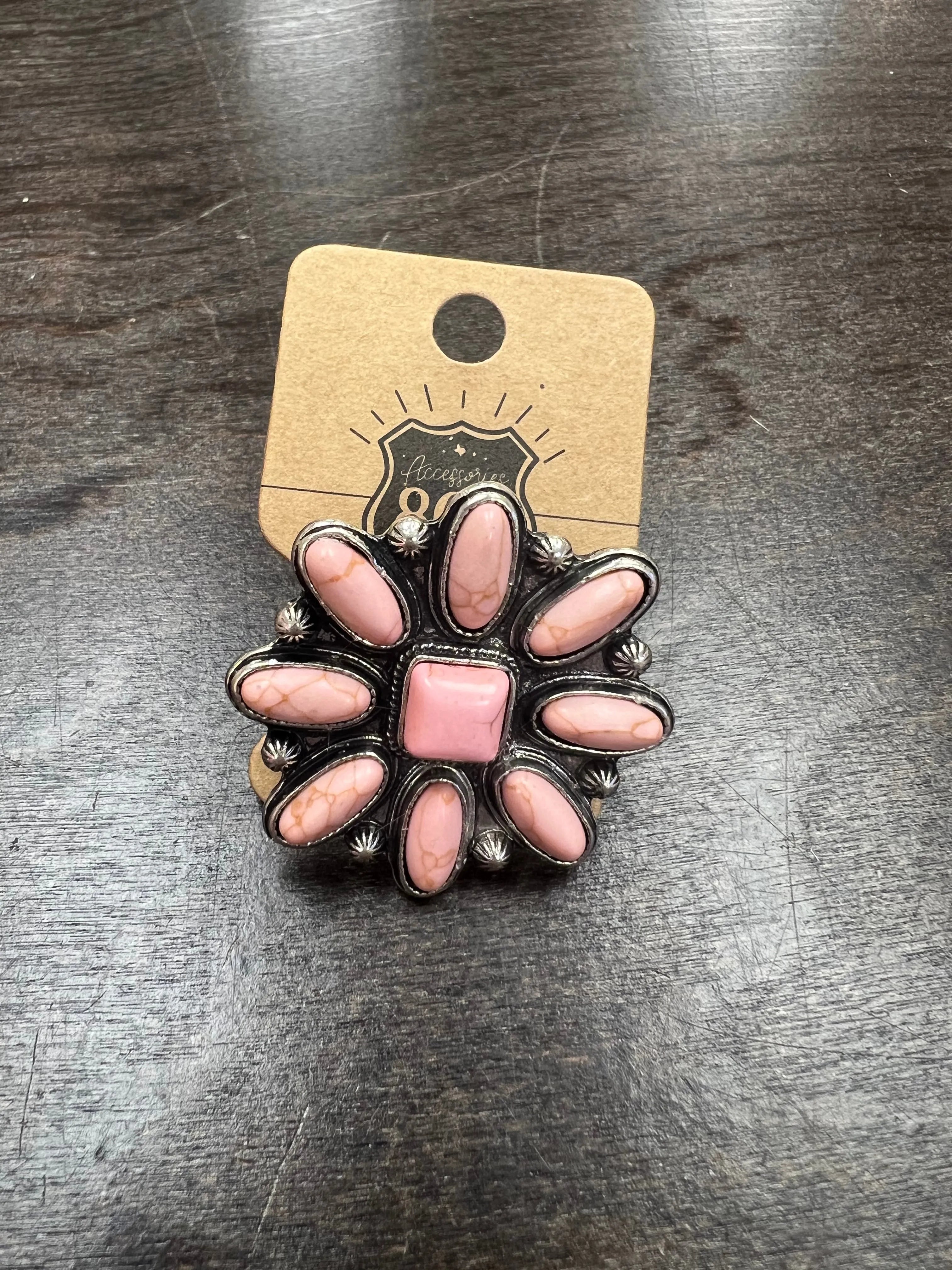 PINK PANACHE Coral Flower Adjustable Ring on Simply Obsessed