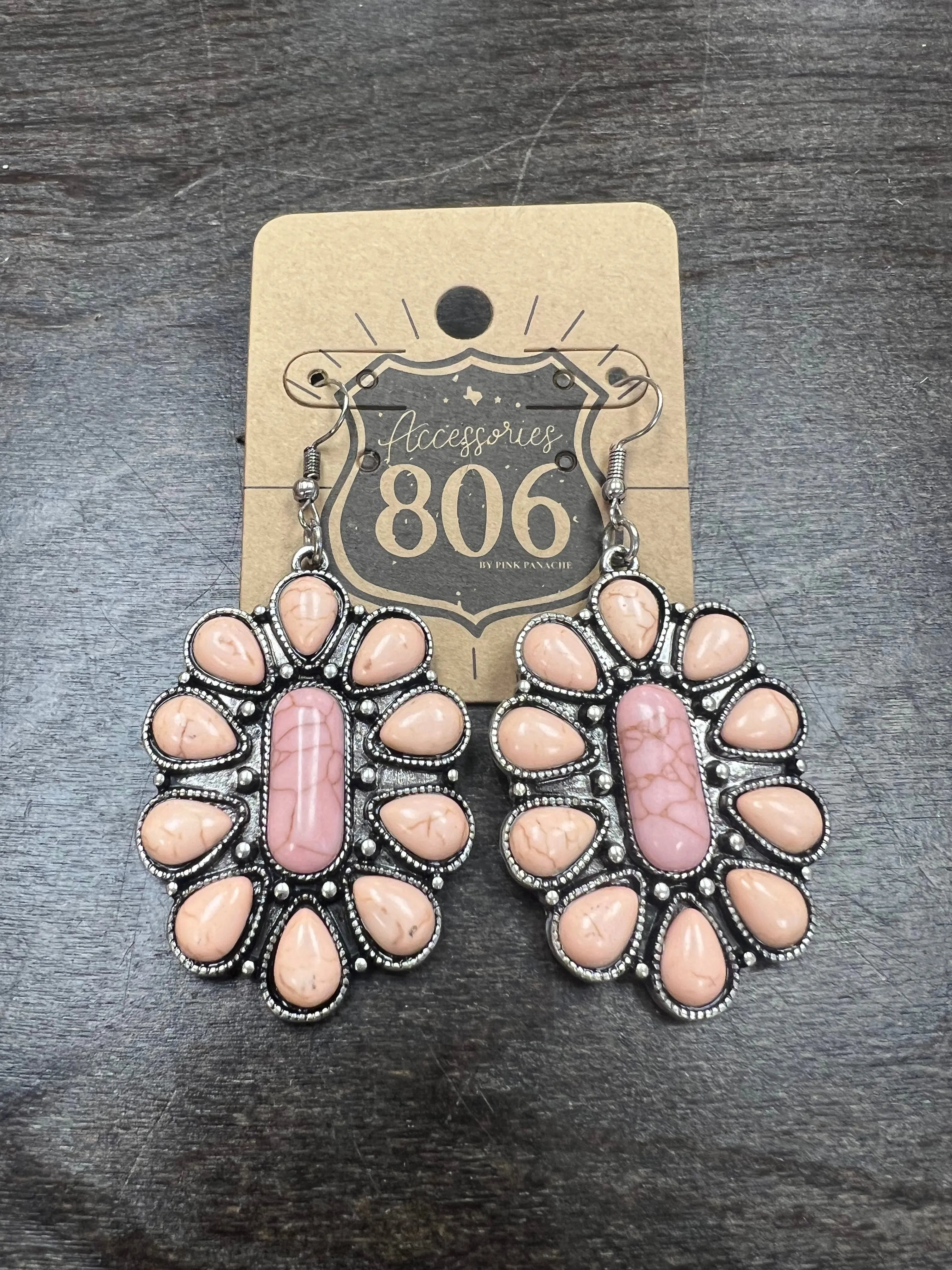 PINK PANACHE Coral Flower Earrings on Simply Obsessed