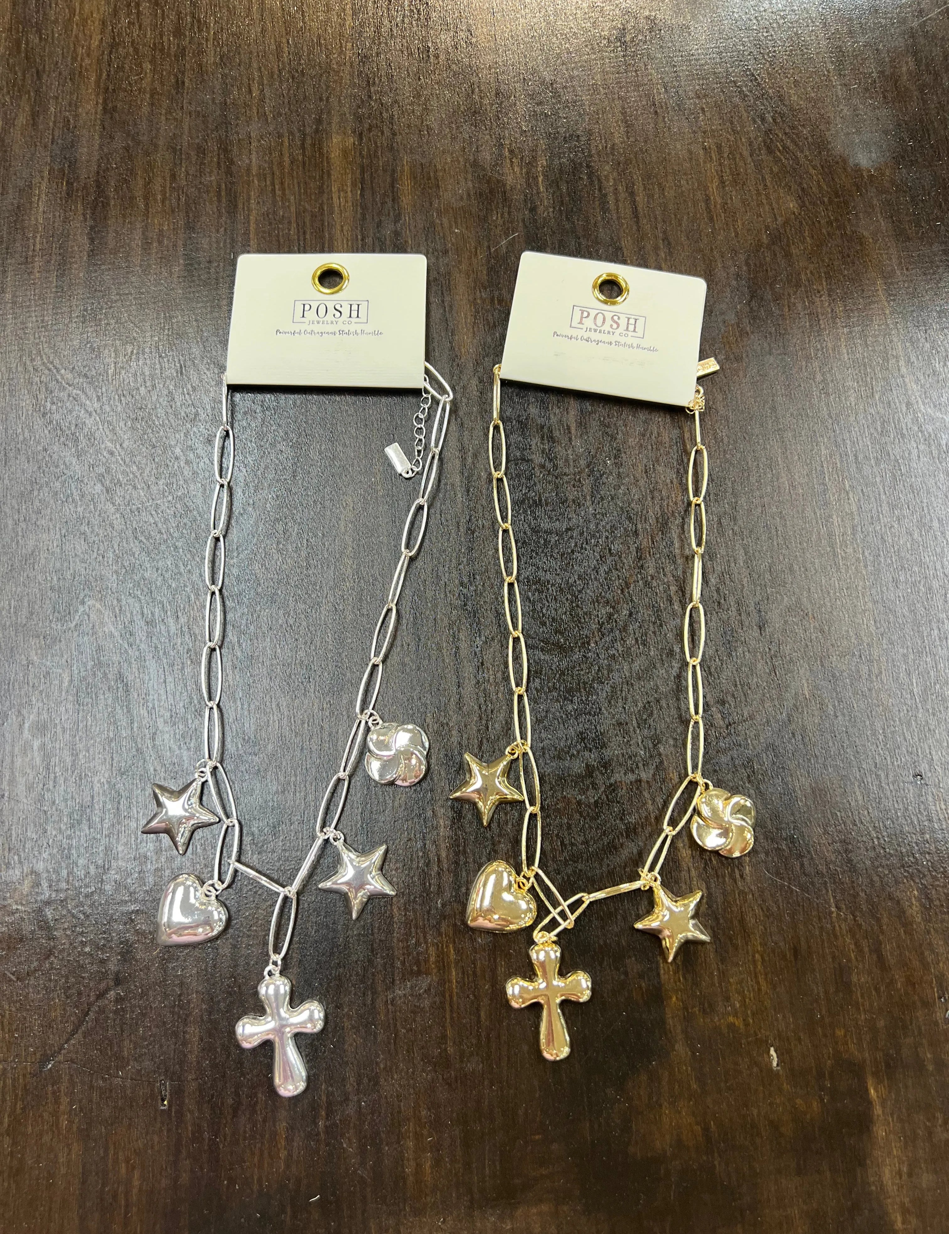 PINK PANACHE Cross Charm Necklace on Simply Obsessed