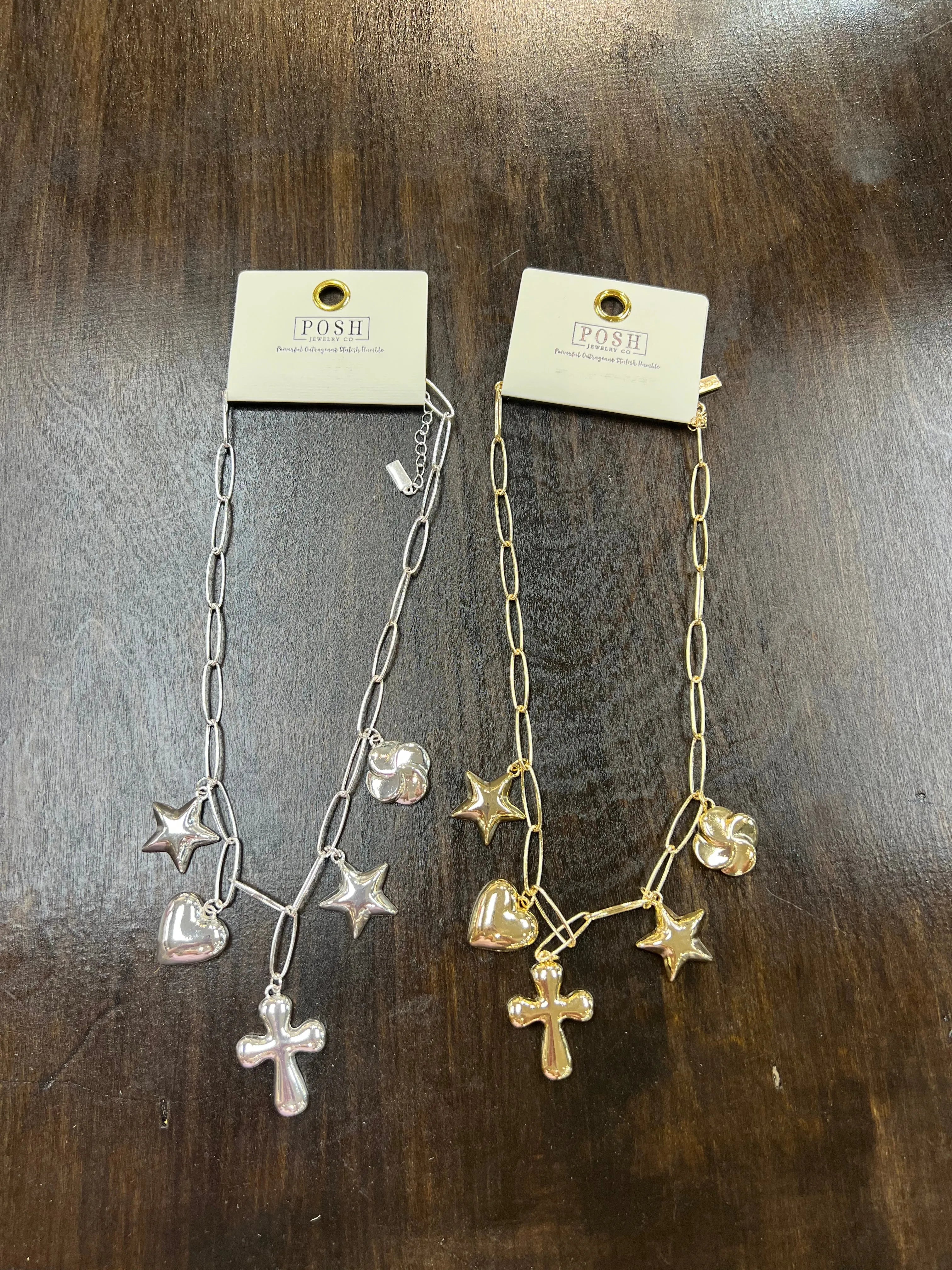 PINK PANACHE Cross Charm Necklace on Simply Obsessed