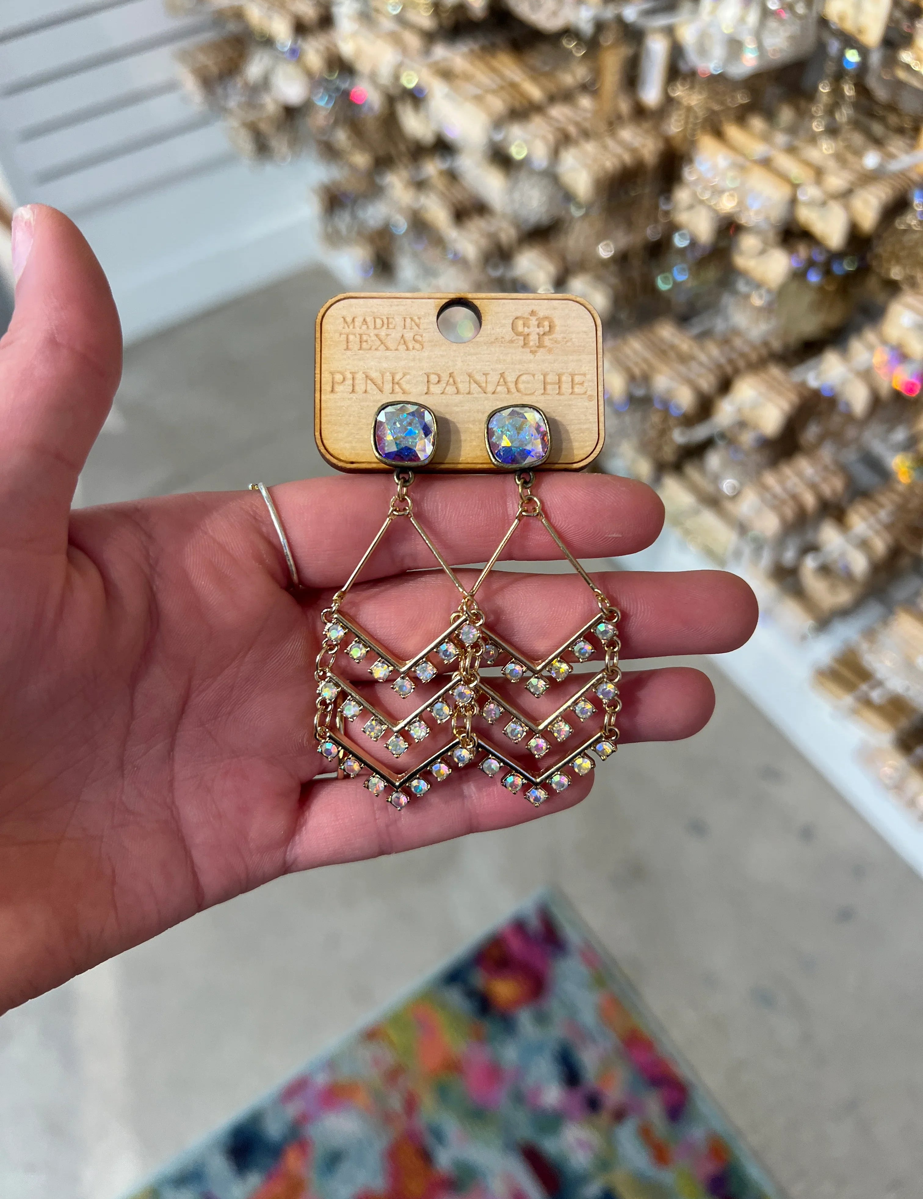PINK PANACHE Dainty Gold Bling Earrings on Simply Obsessed