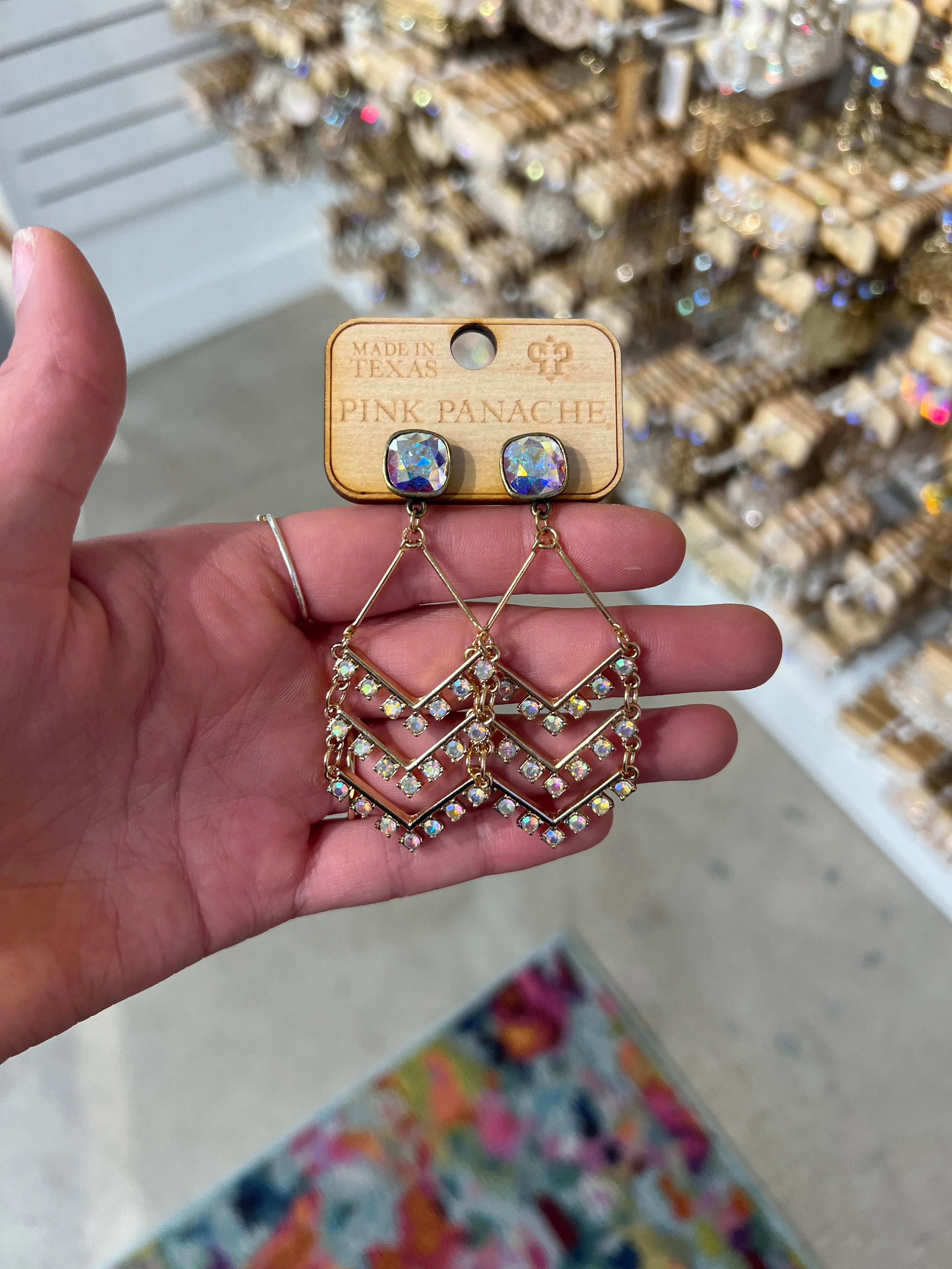 PINK PANACHE Dainty Gold Bling Earrings on Simply Obsessed