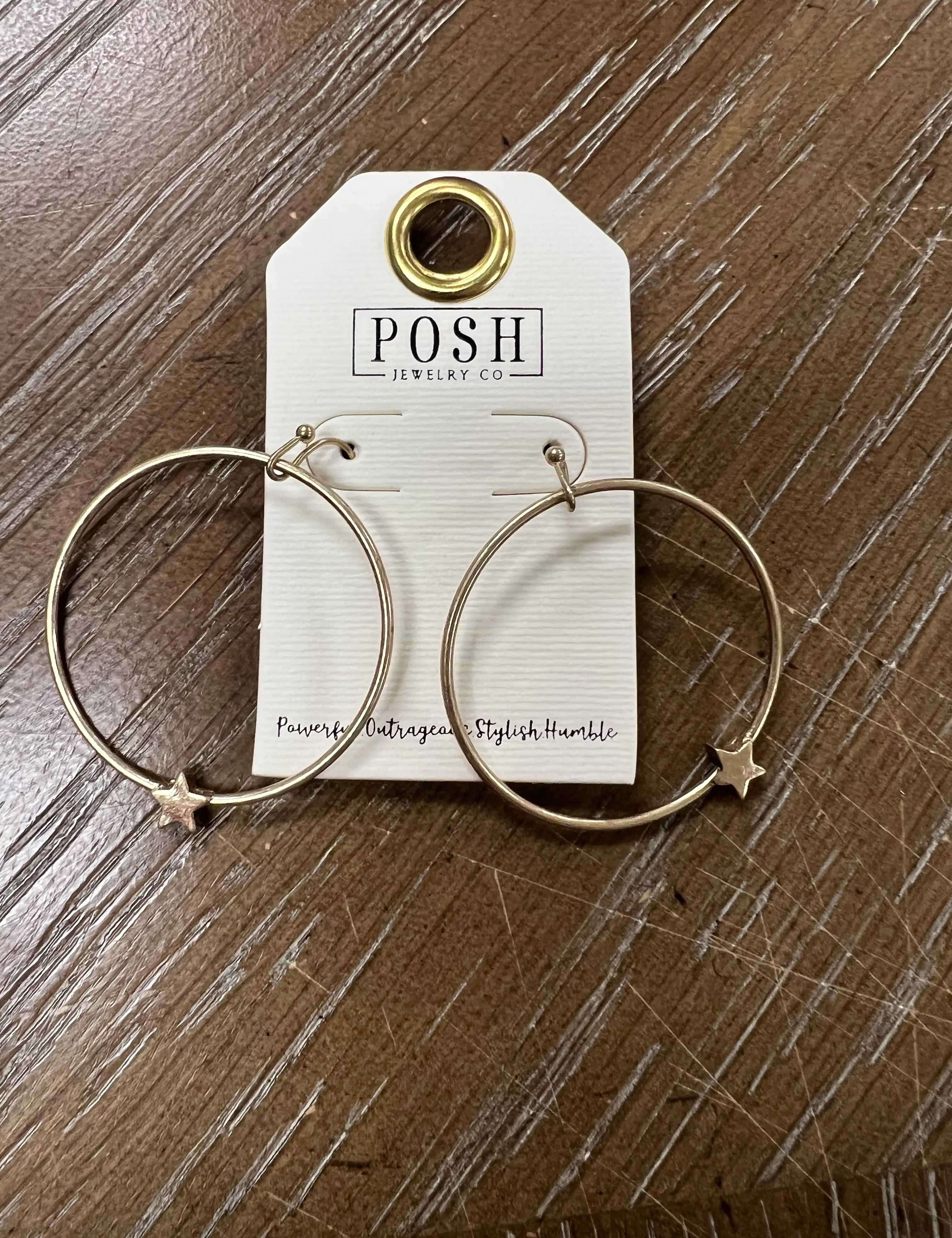 PINK PANACHE Dainty Star Hoops on Simply Obsessed