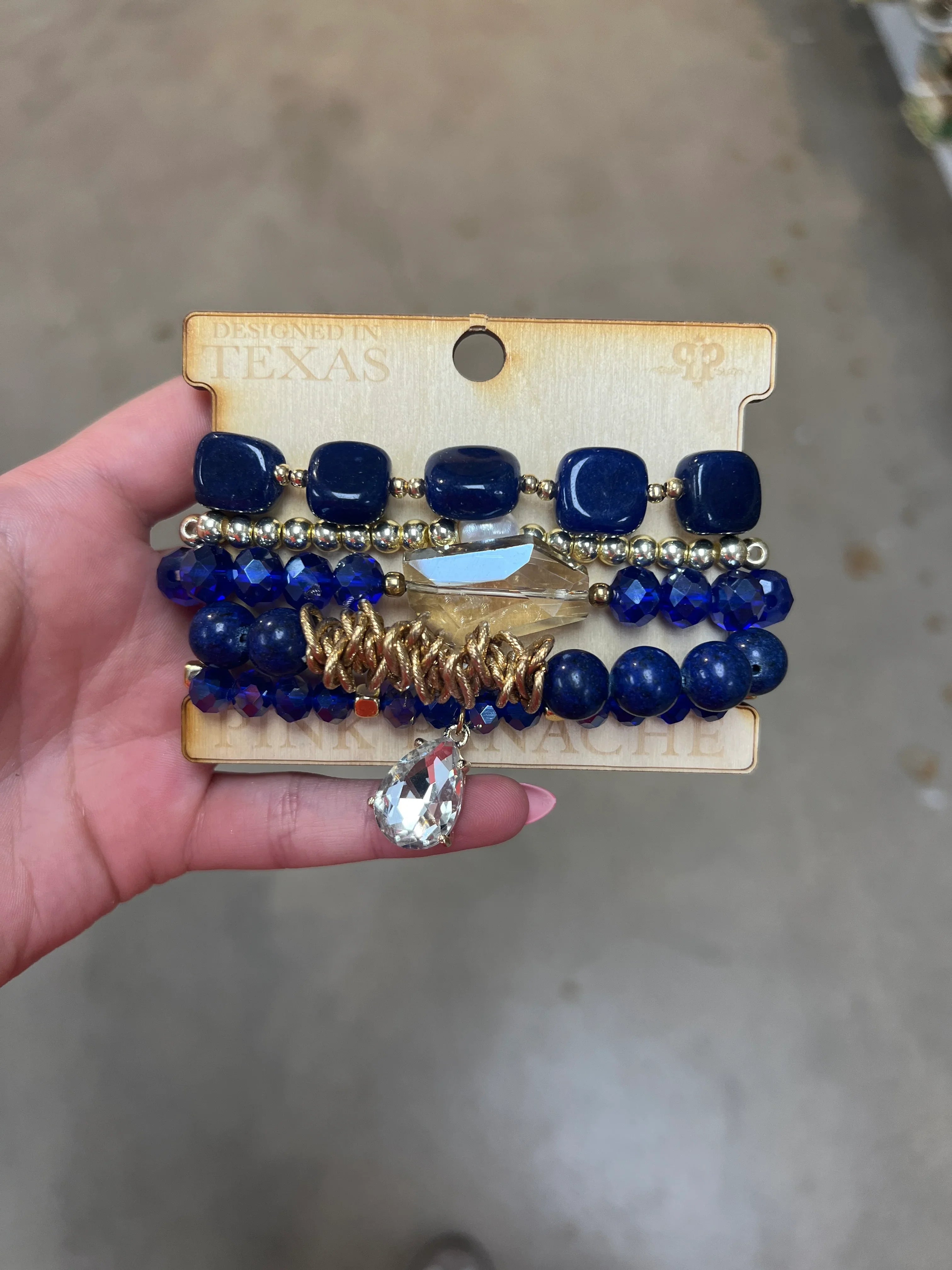 PINK PANACHE Dark Blue/Gold Bracelet Stack on Simply Obsessed