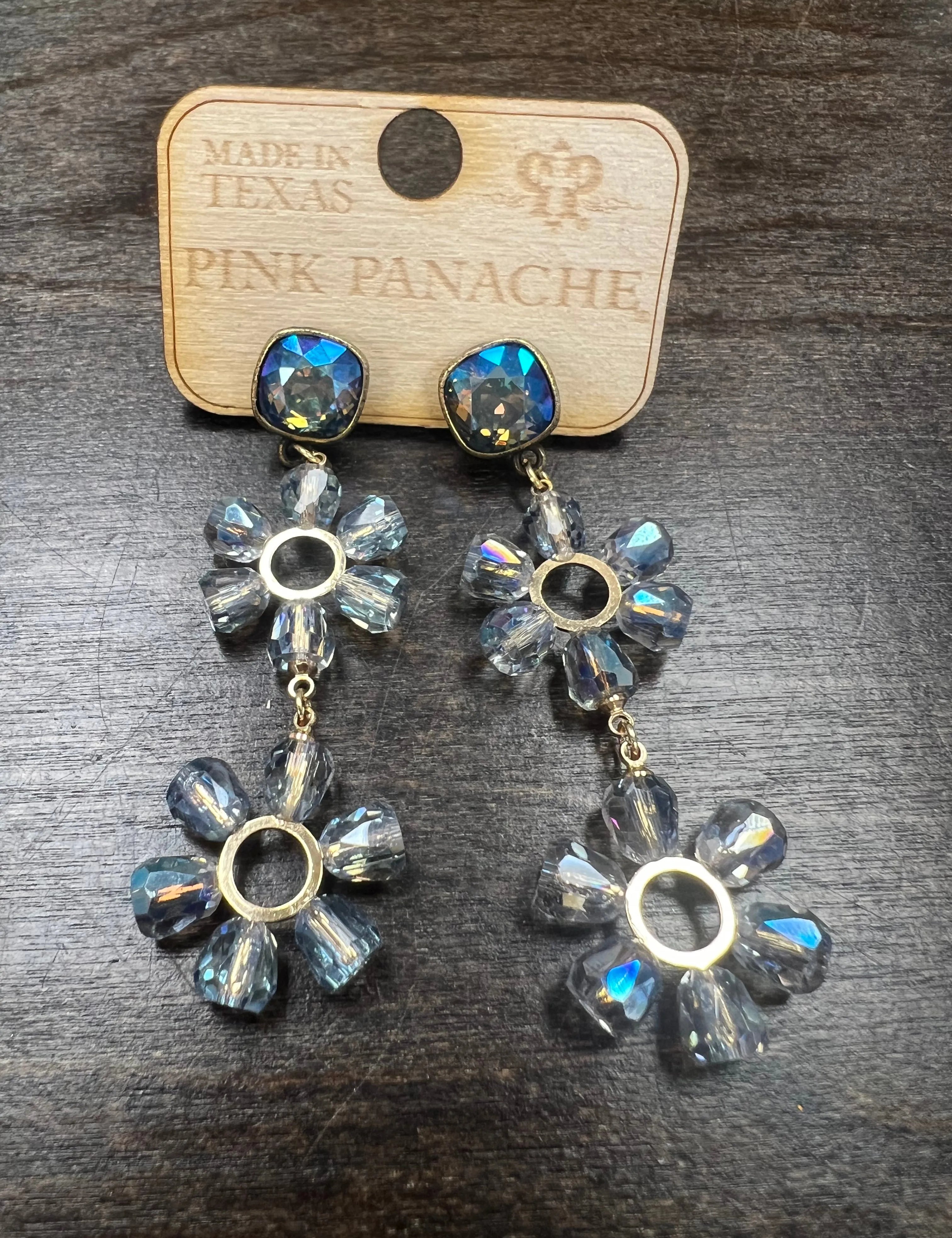 PINK PANACHE Double Layered Flower Earrings on Simply Obsessed
