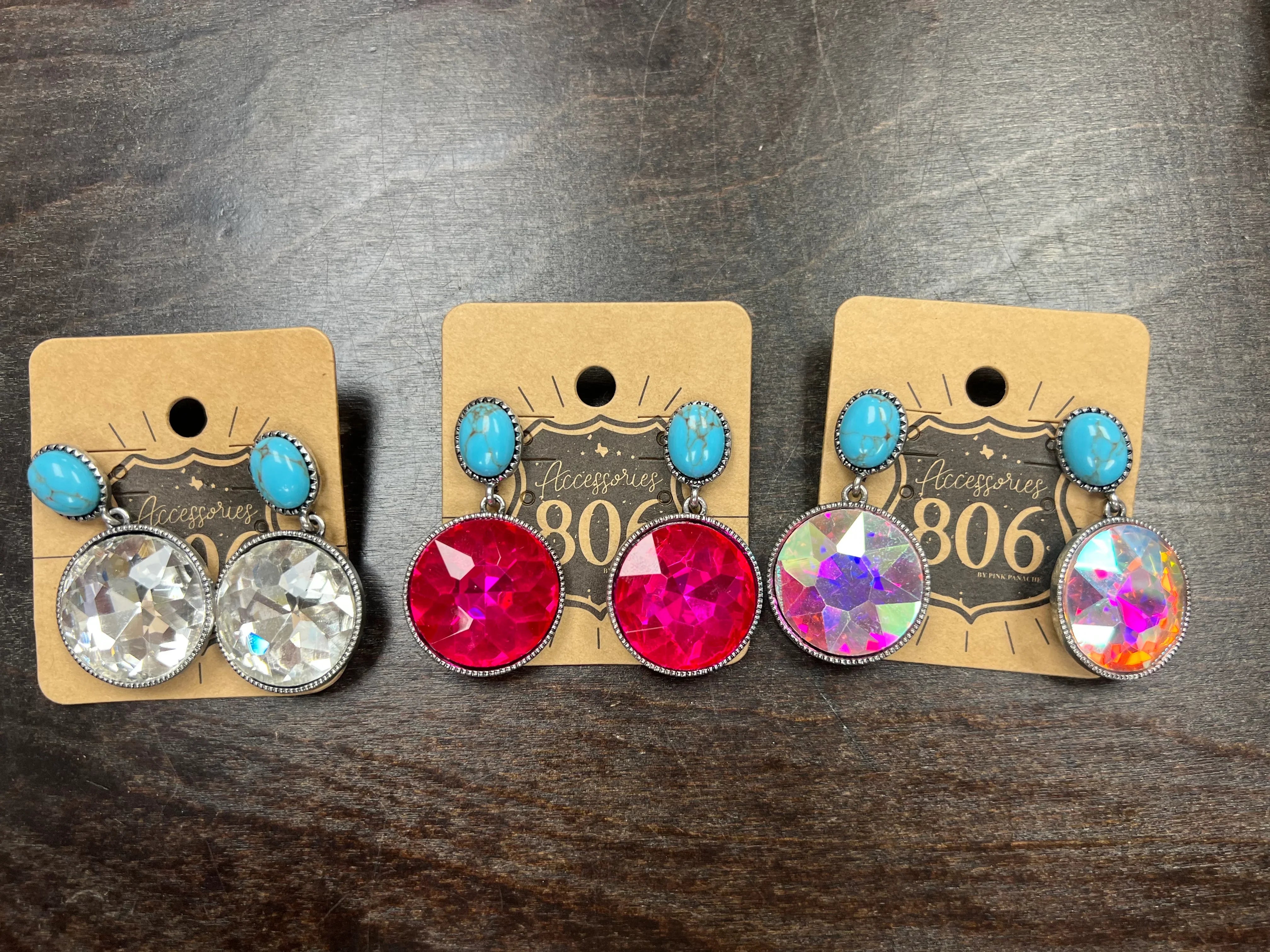 PINK PANACHE Double Layered Turquoise Earrings on Simply Obsessed