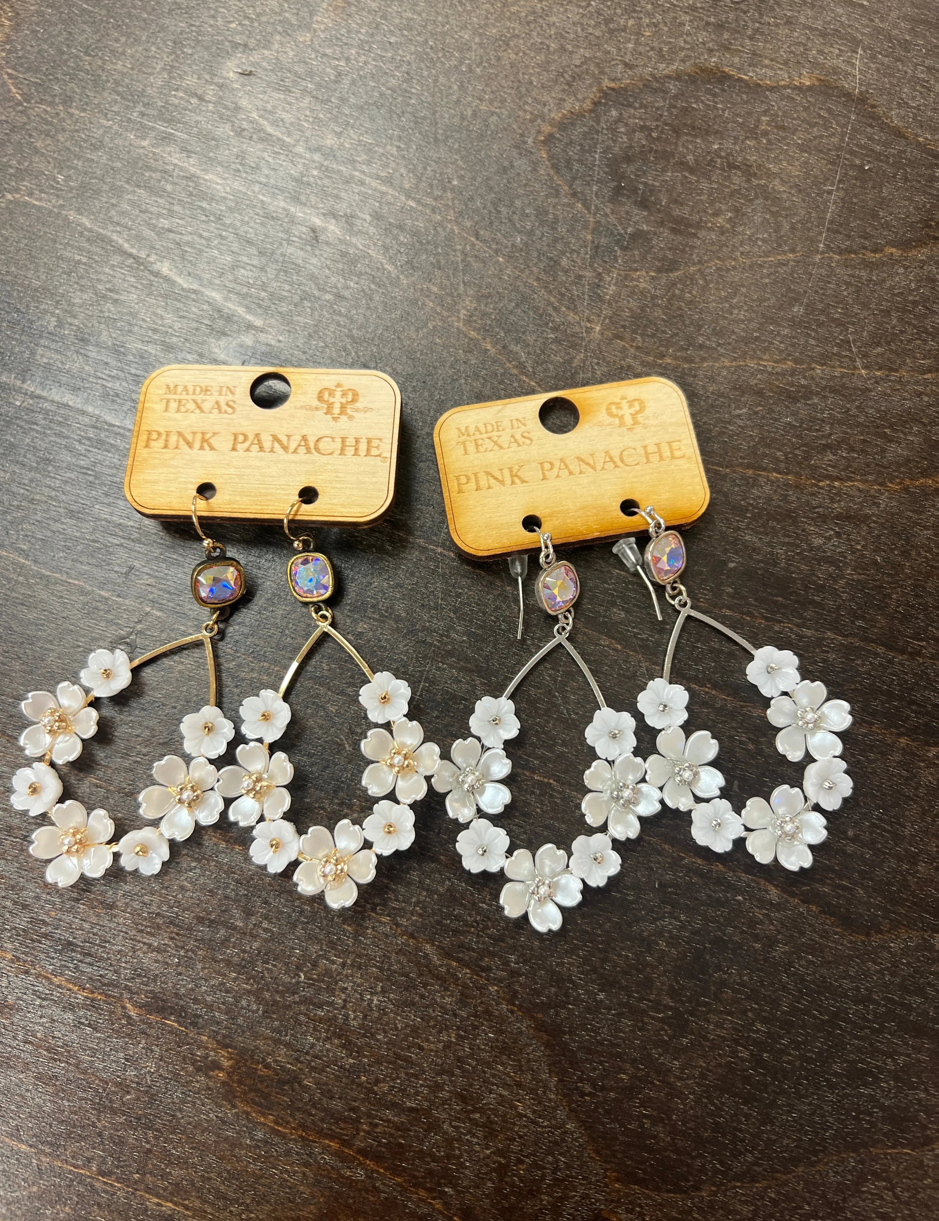 PINK PANACHE Floral Teardrop Earrings on Simply Obsessed