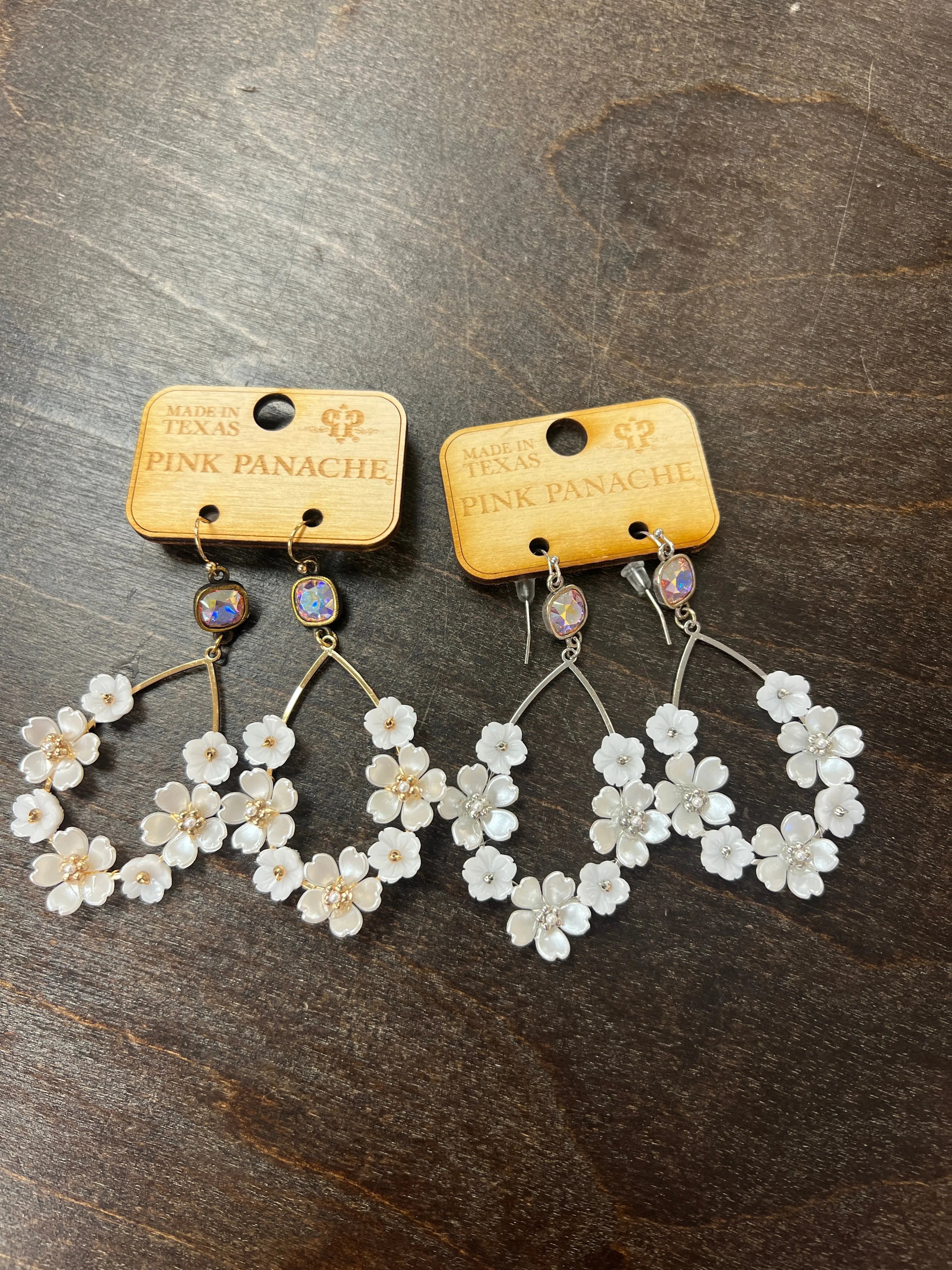 PINK PANACHE Floral Teardrop Earrings on Simply Obsessed