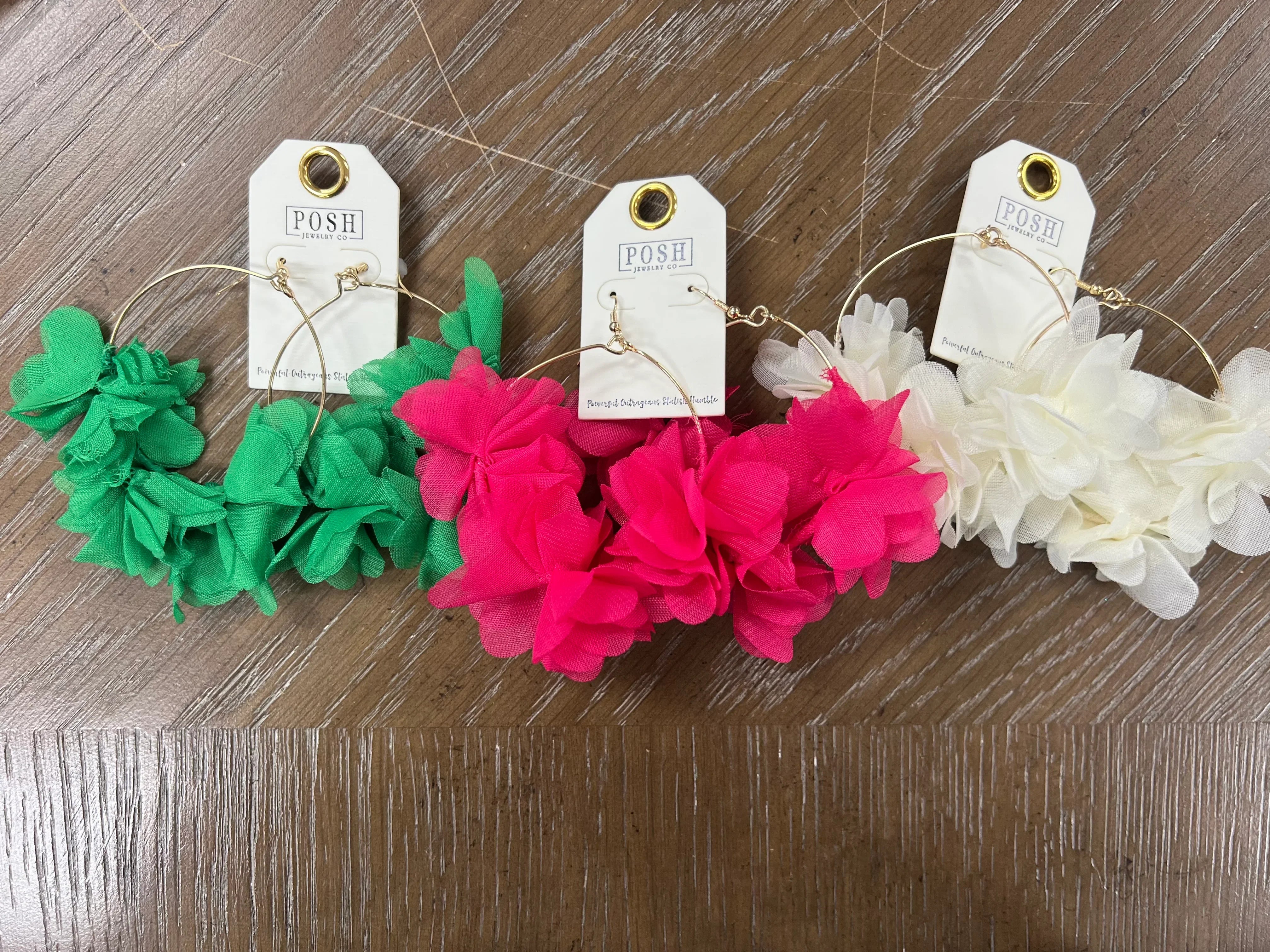 PINK PANACHE Flower Earrings on Simply Obsessed