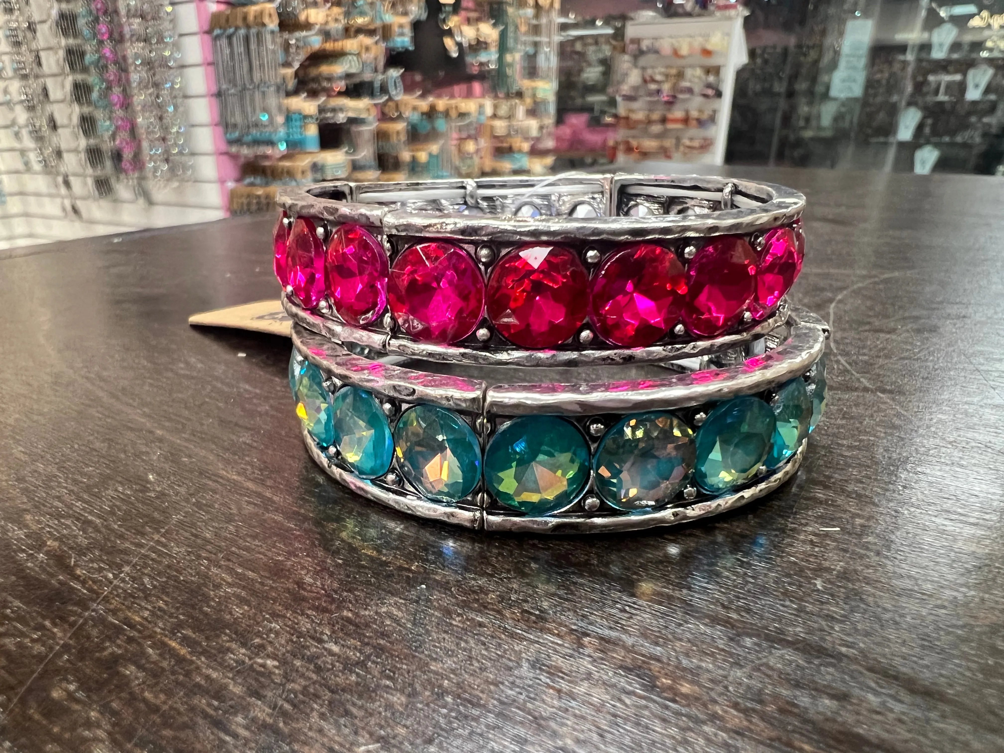 PINK PANACHE Gemstone Stretch Bracelet on Simply Obsessed