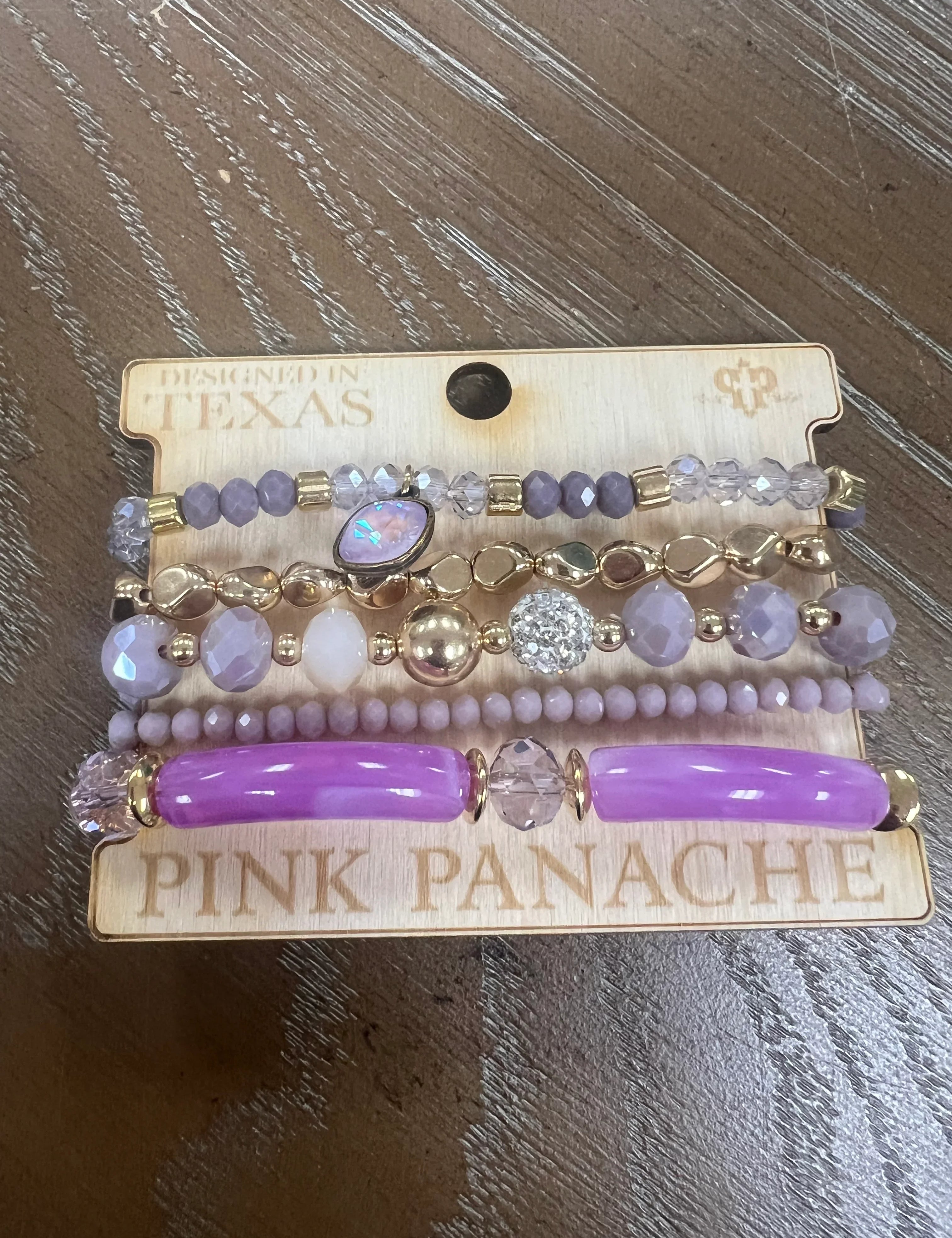PINK PANACHE Gold & Purple Bracelet Stack on Simply Obsessed