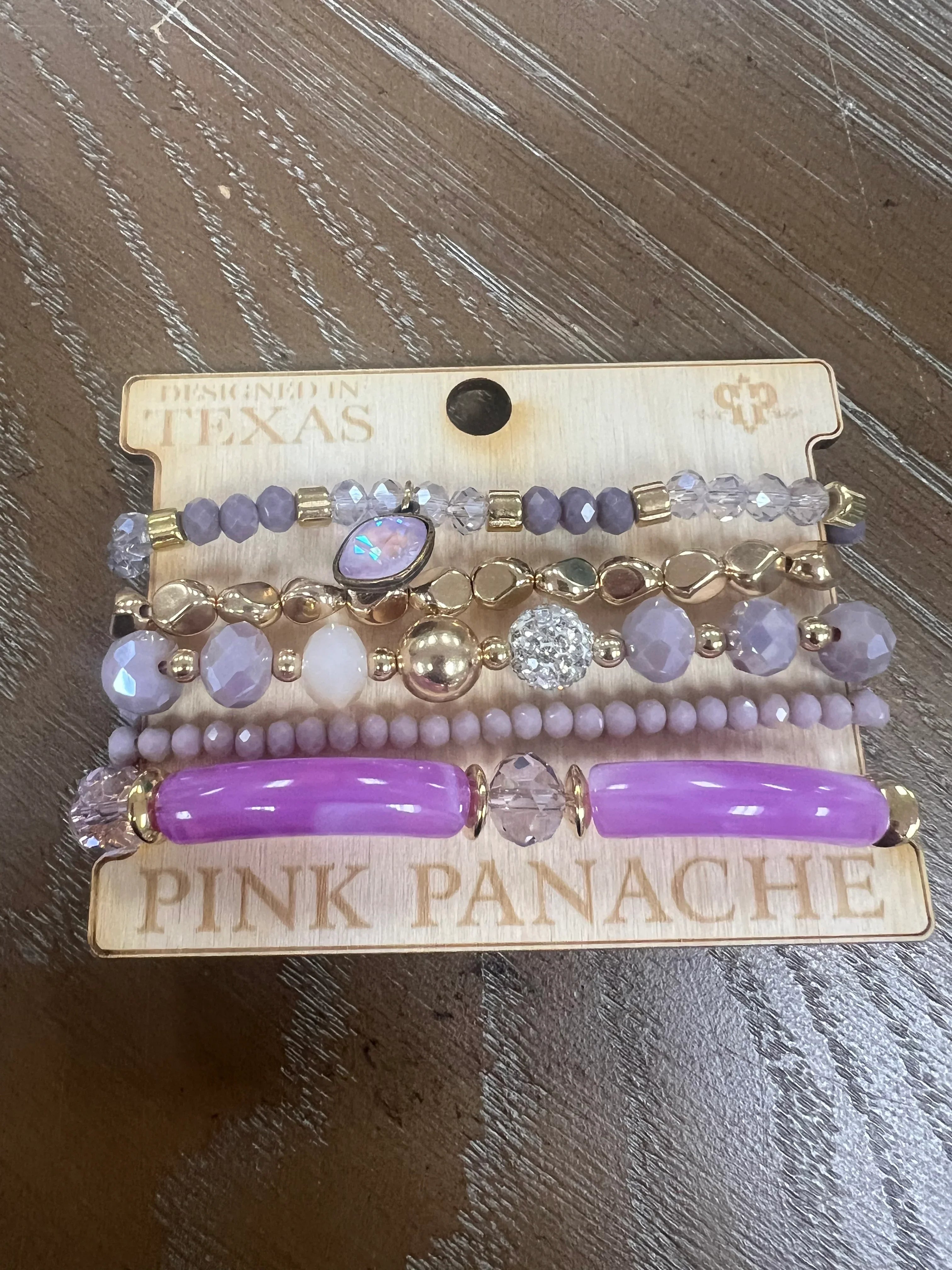 PINK PANACHE Gold & Purple Bracelet Stack on Simply Obsessed