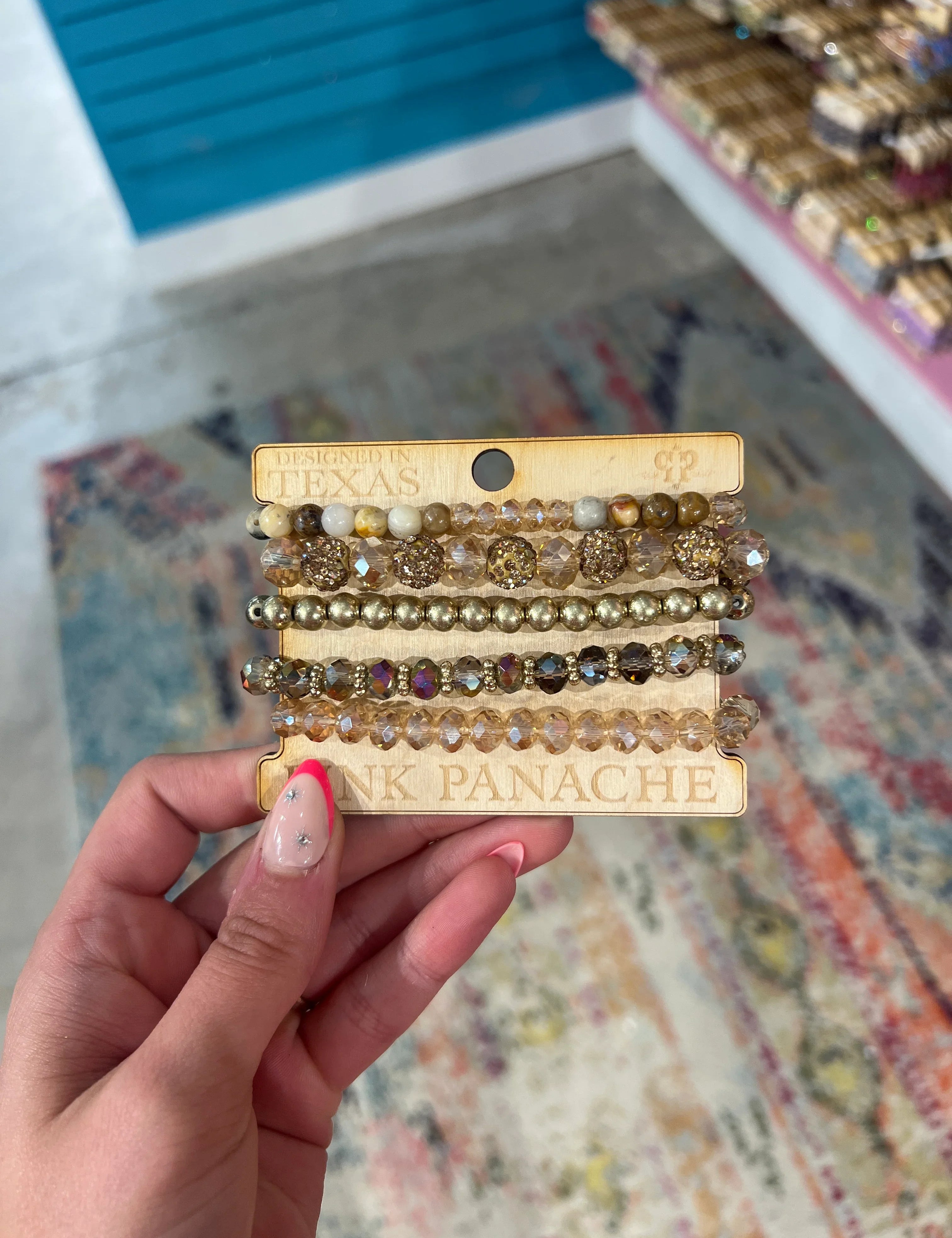 PINK PANACHE Gold Bling Bracelet Stack on Simply Obsessed