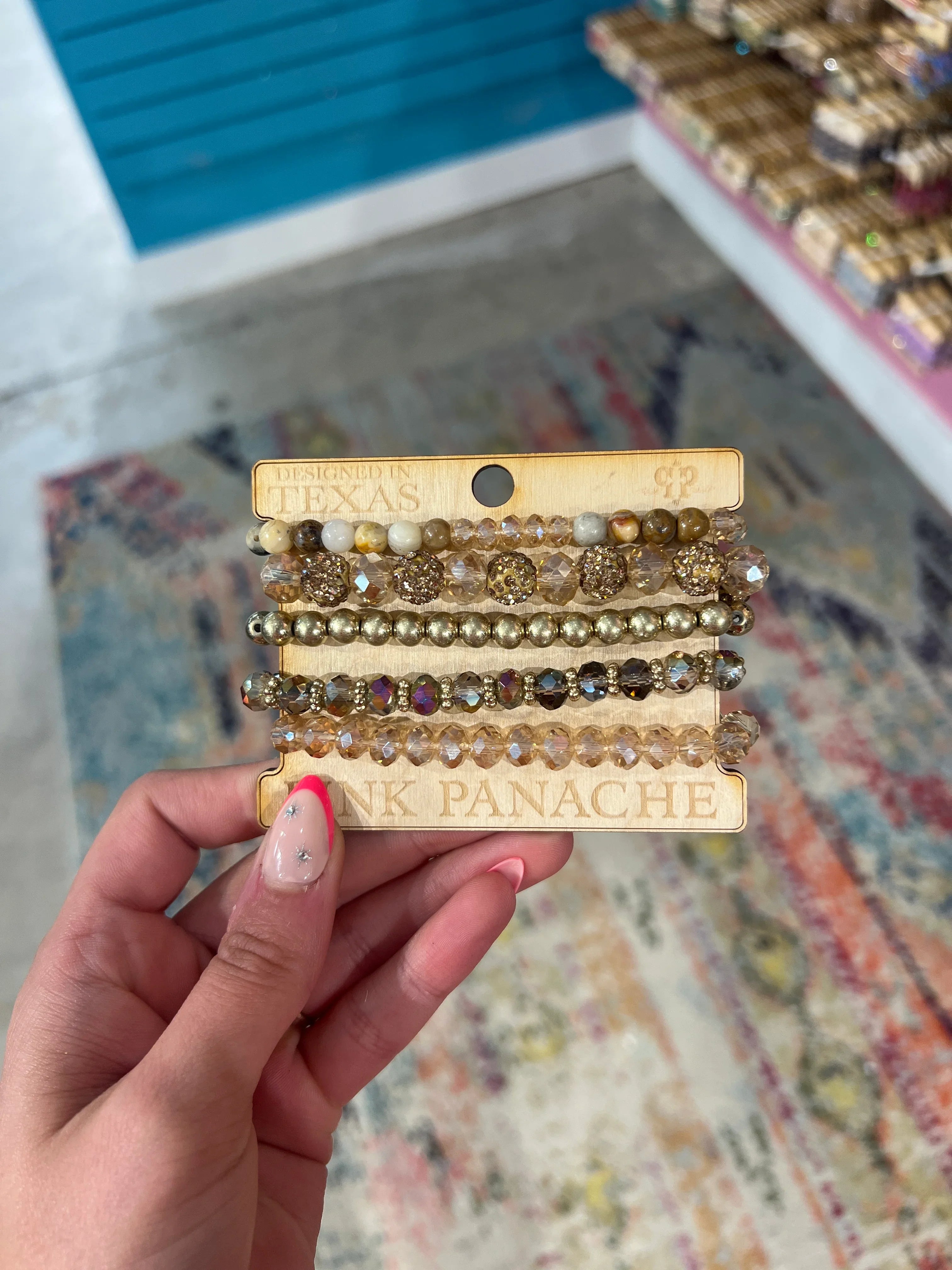 PINK PANACHE Gold Bling Bracelet Stack on Simply Obsessed