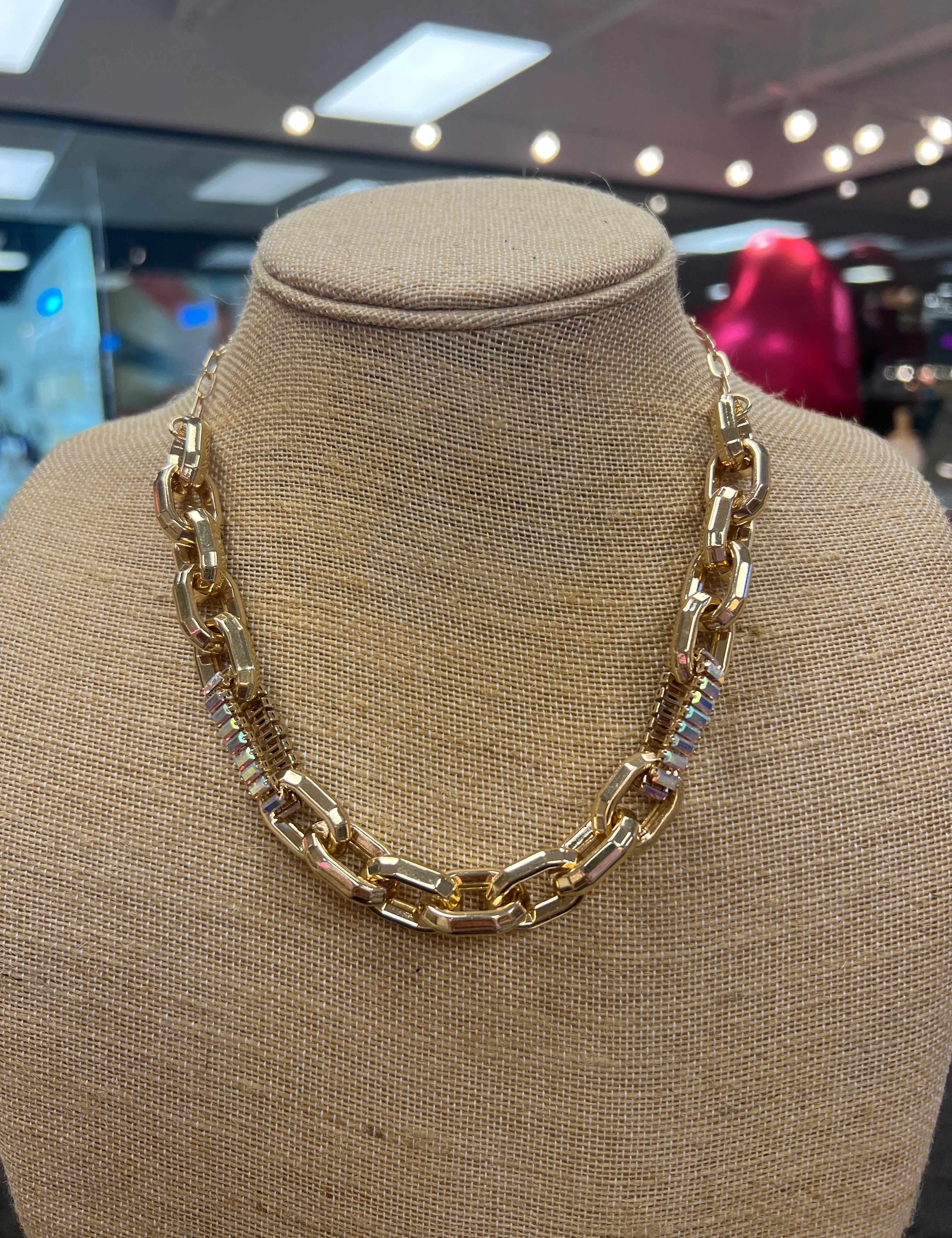 PINK PANACHE Gold Bling Chain Necklace on Simply Obsessed