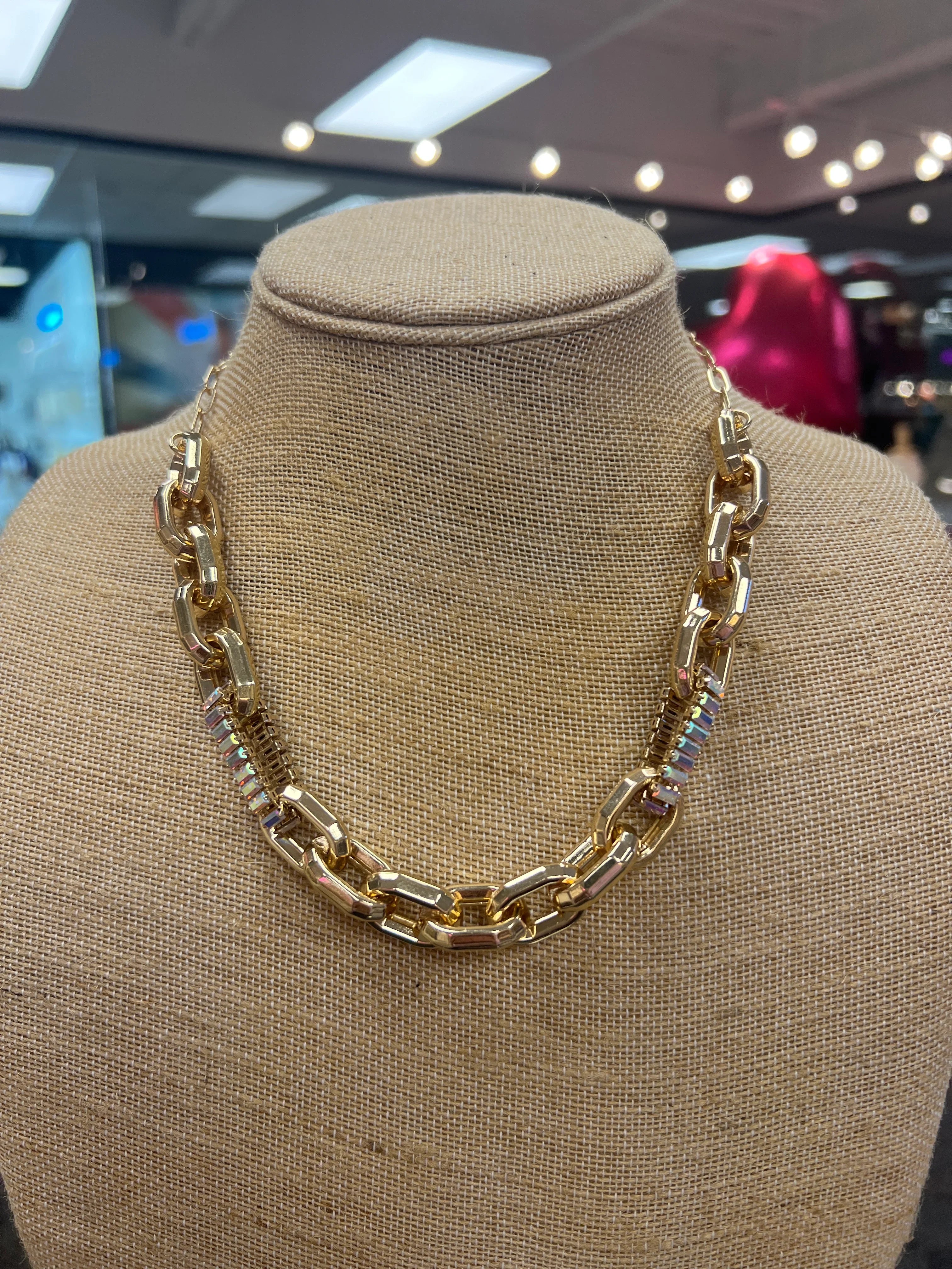 PINK PANACHE Gold Bling Chain Necklace on Simply Obsessed