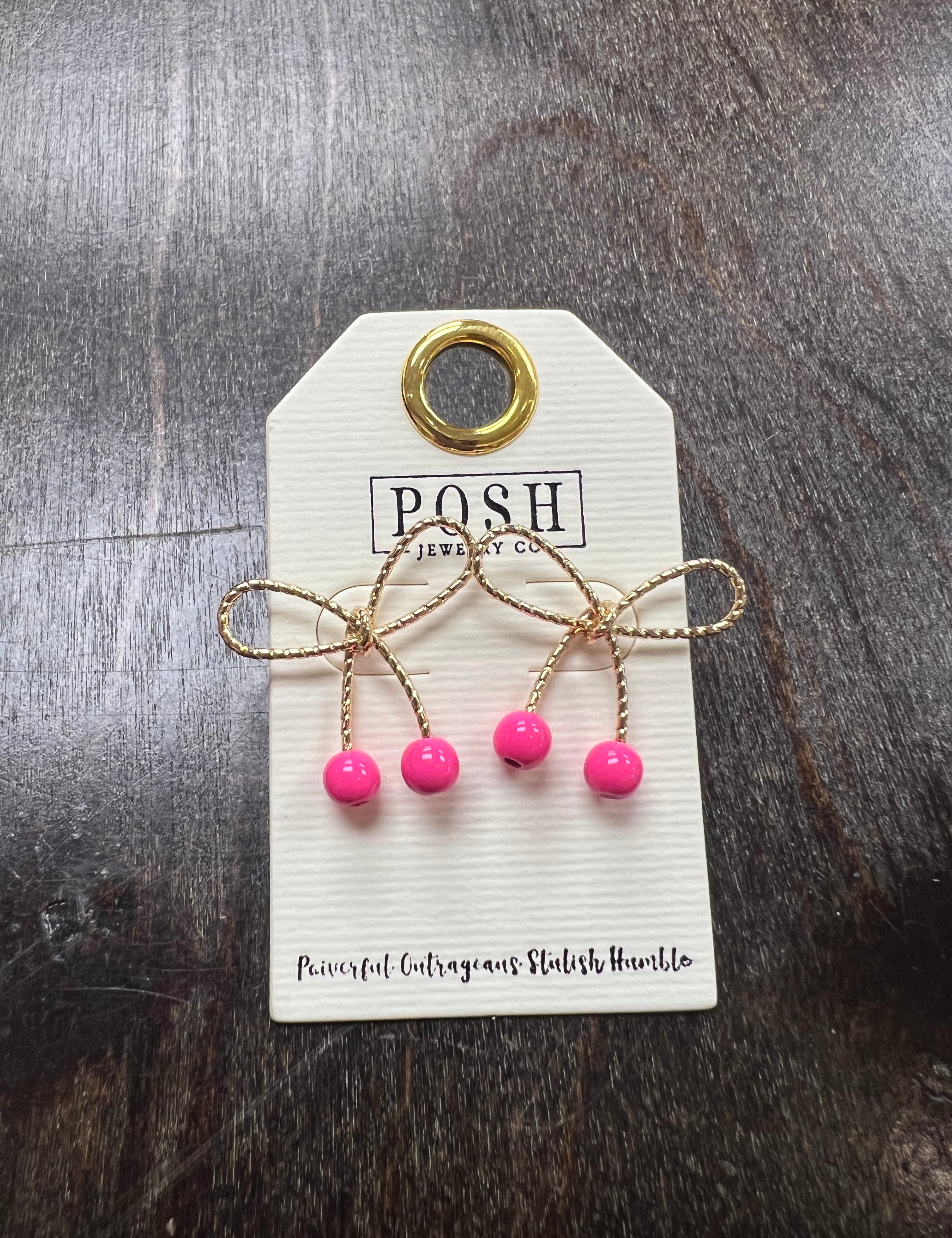 PINK PANACHE: Gold Bow Earrings on Simply Obsessed
