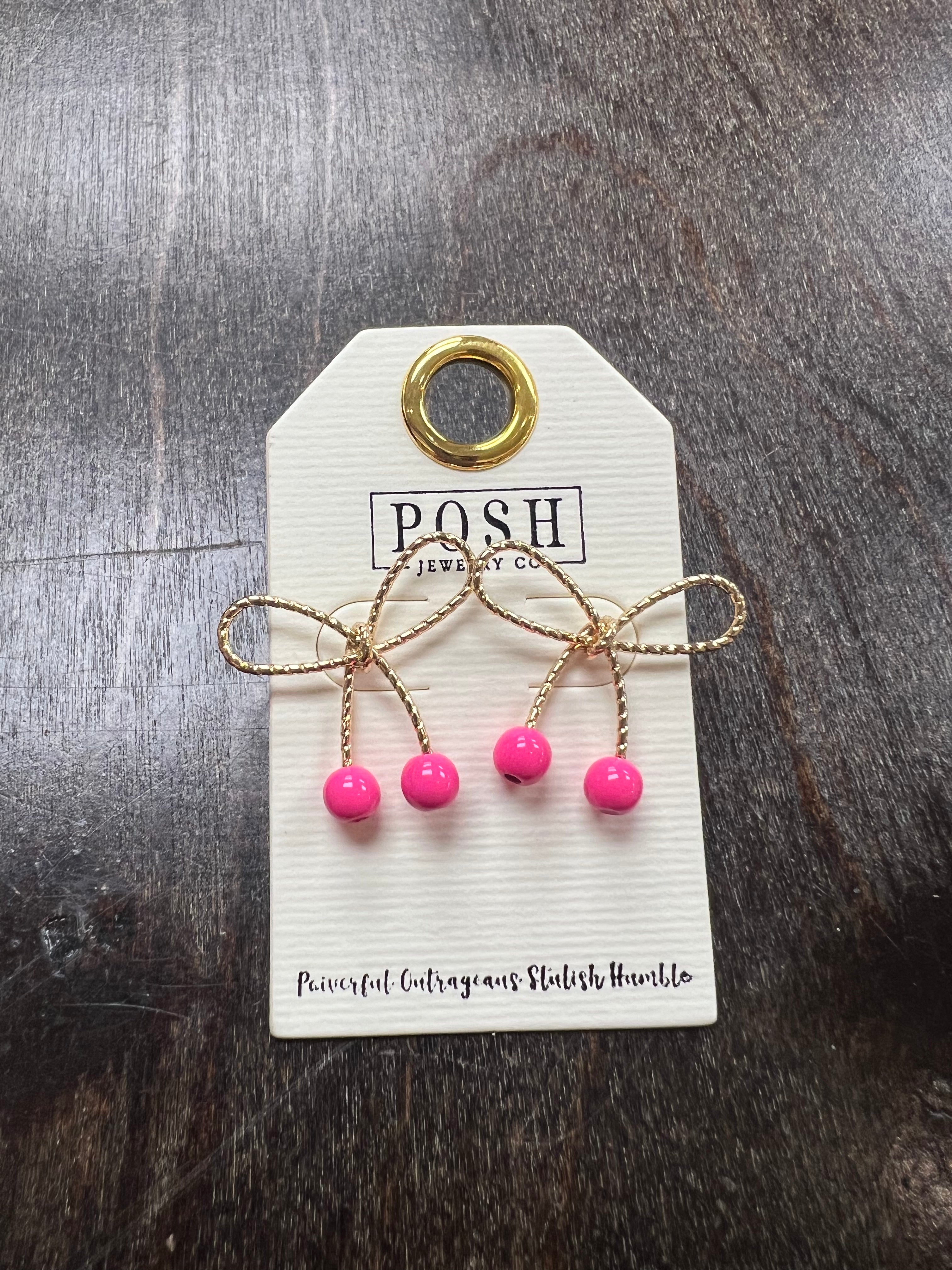PINK PANACHE: Gold Bow Earrings on Simply Obsessed