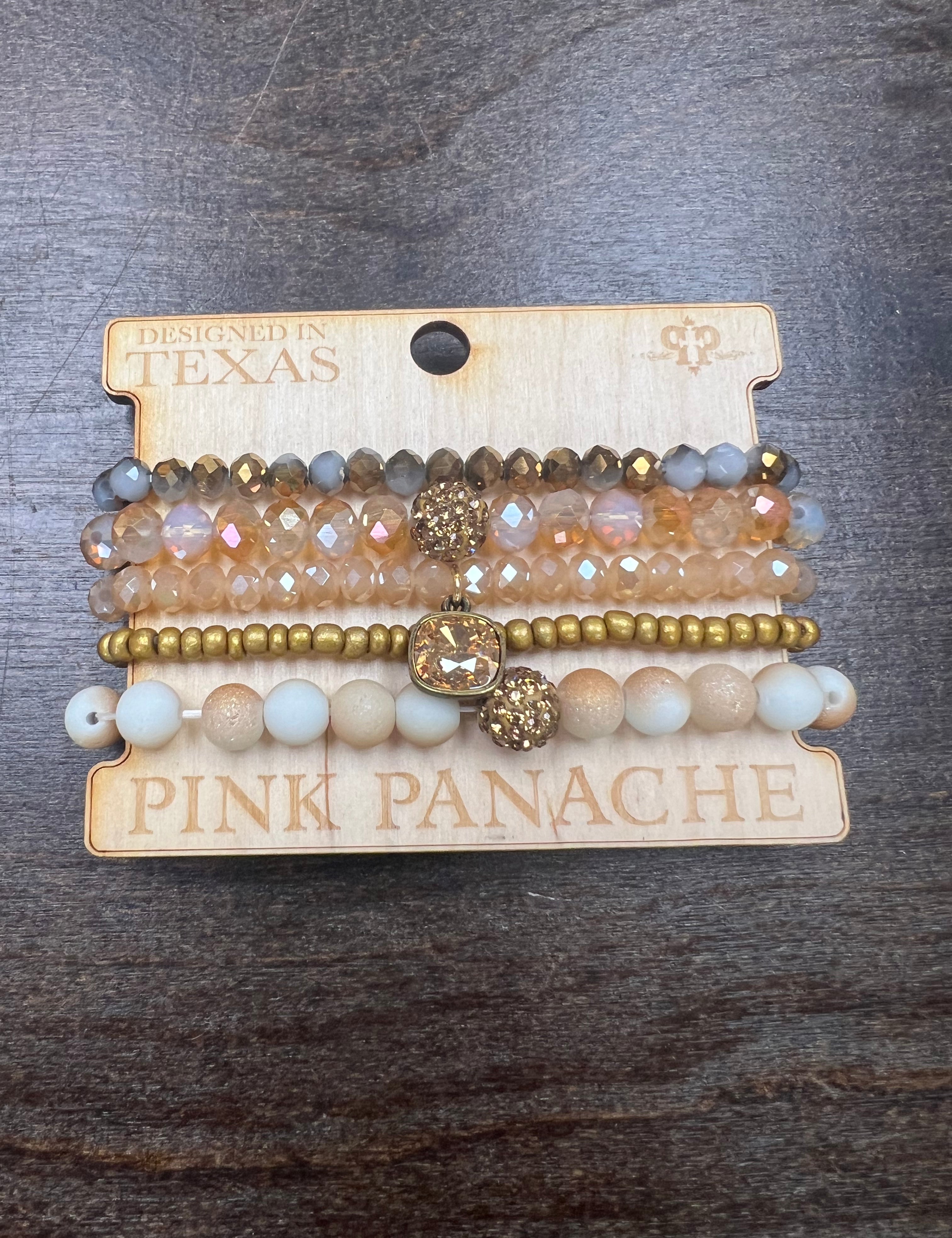 PINK PANACHE: Gold Champagne Bracelet Stack on Simply Obsessed