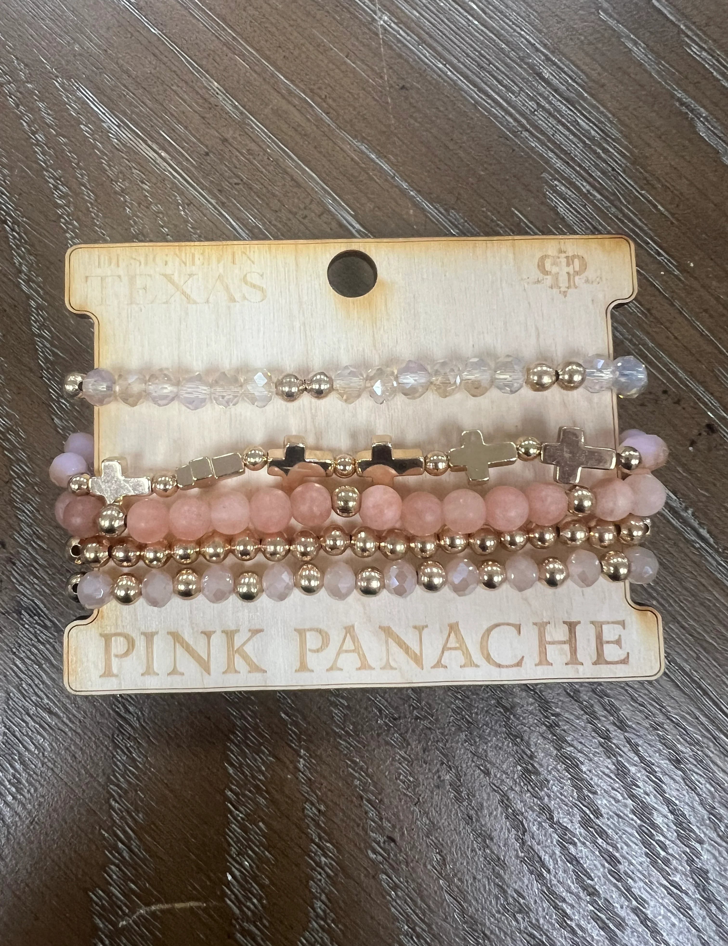 PINK PANACHE Gold Cross Bracelet Stack on Simply Obsessed