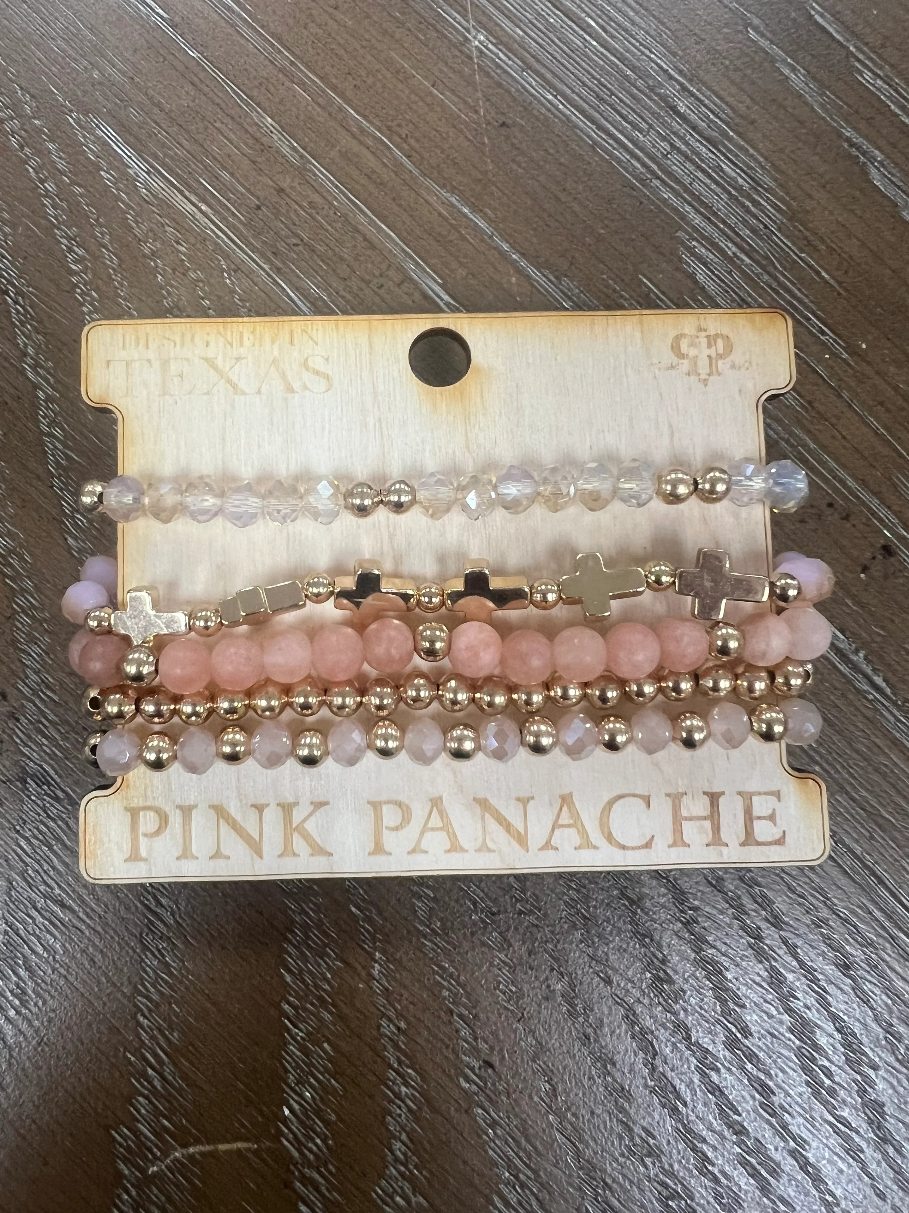 PINK PANACHE Gold Cross Bracelet Stack on Simply Obsessed