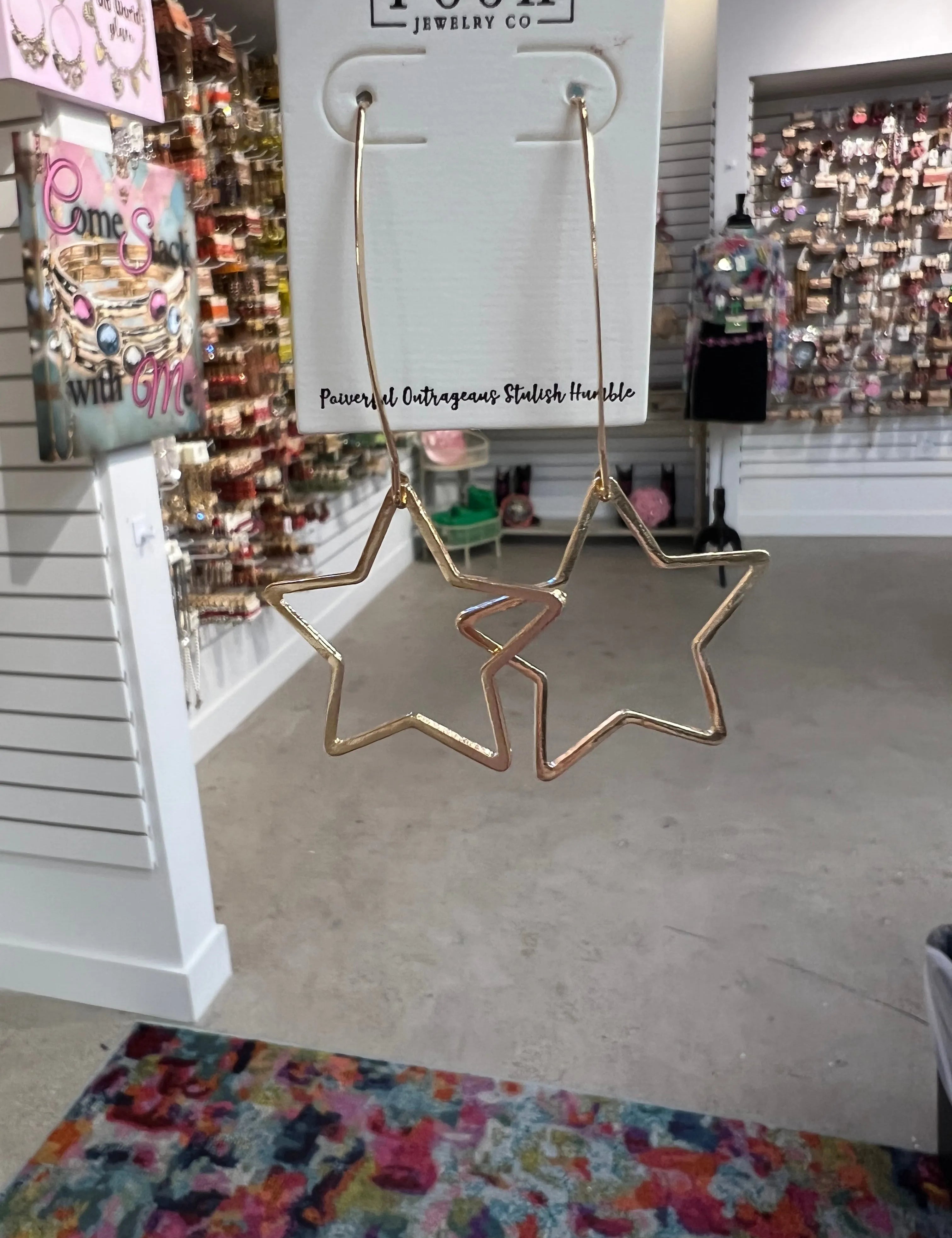 PINK PANACHE Gold Star Earrings on Simply Obsessed