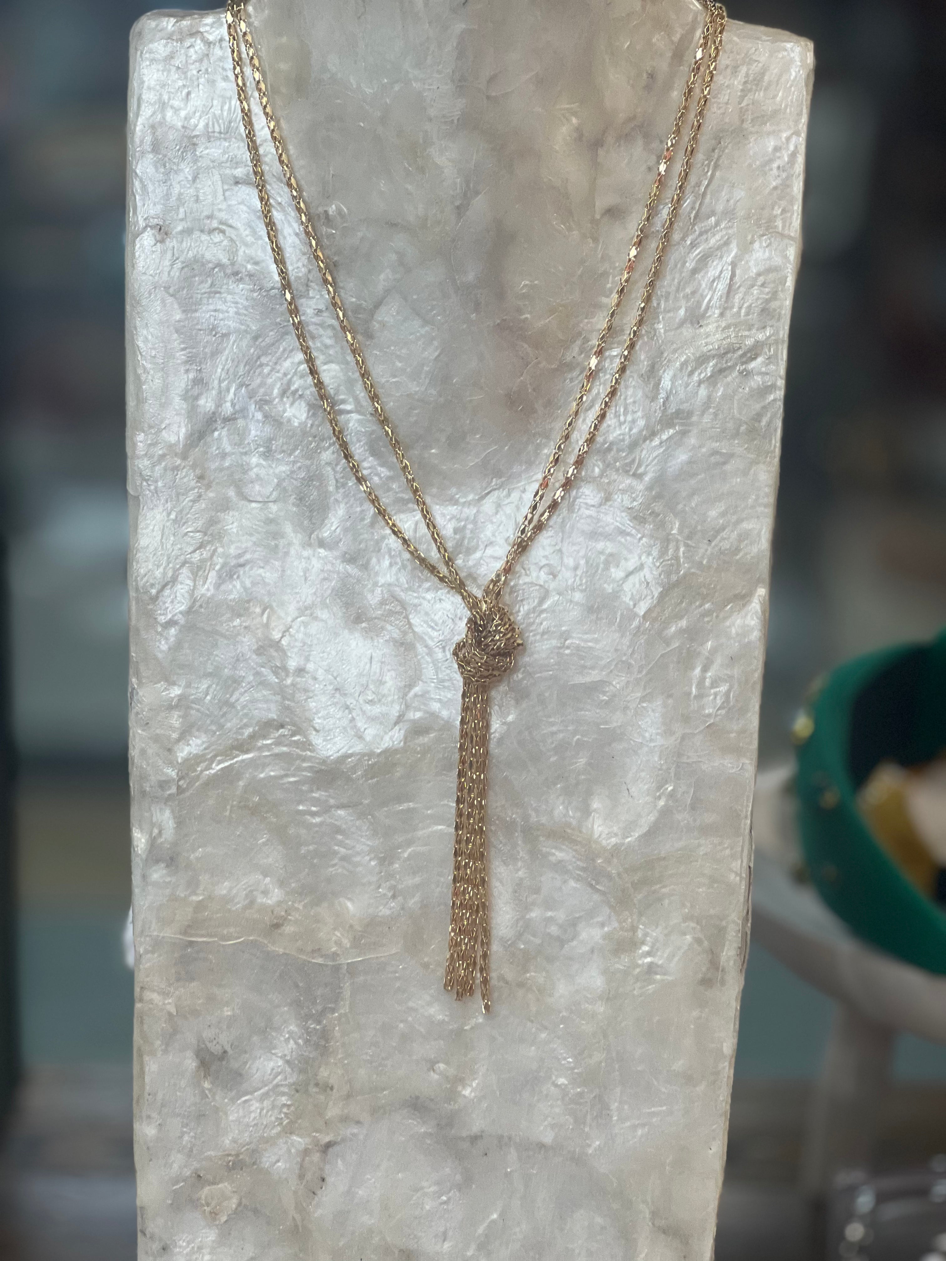 PINK PANACHE: Gold Tassel Chain Necklace on Simply Obsessed