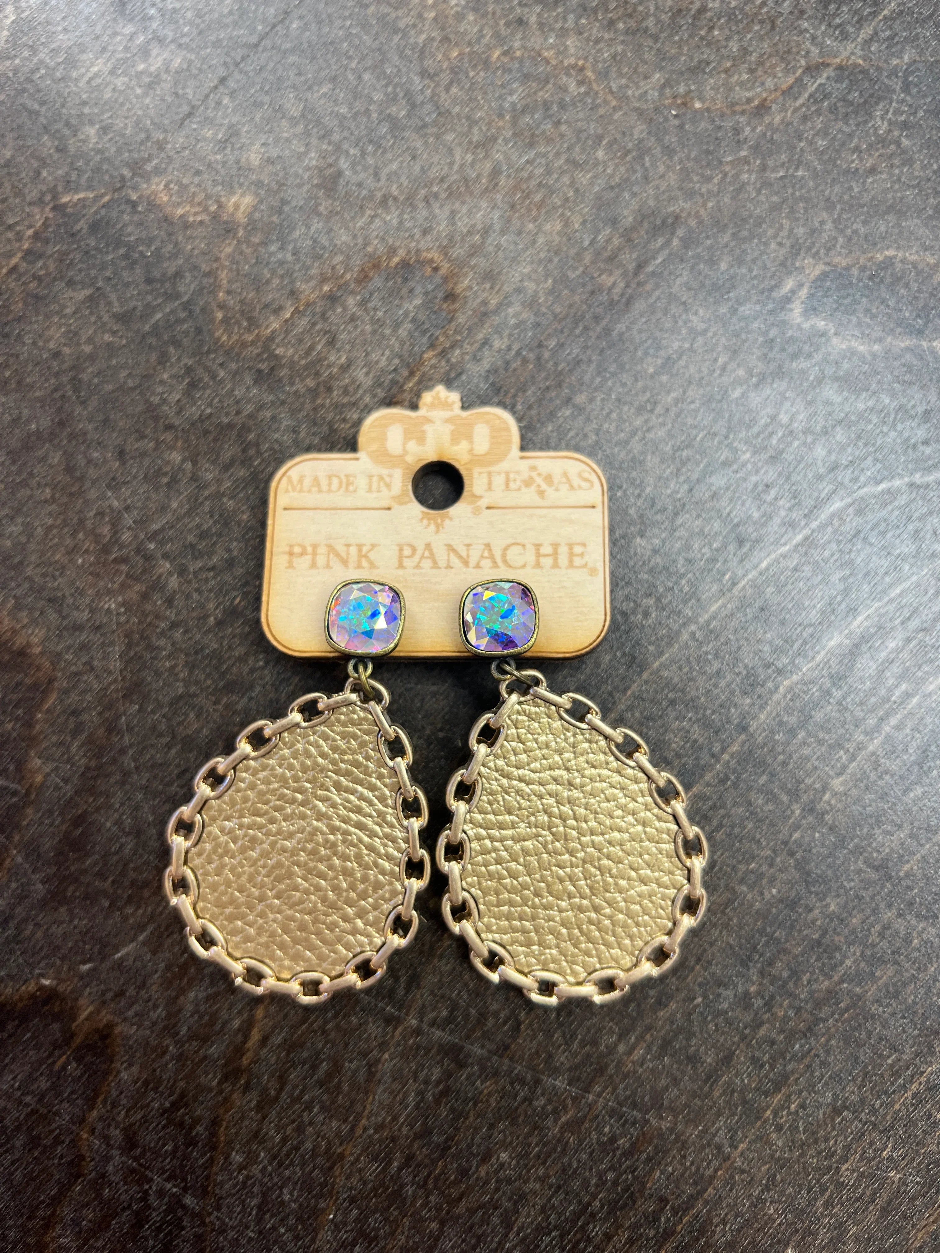 PINK PANACHE Gold Teardrop Chain Earrings on Simply Obsessed