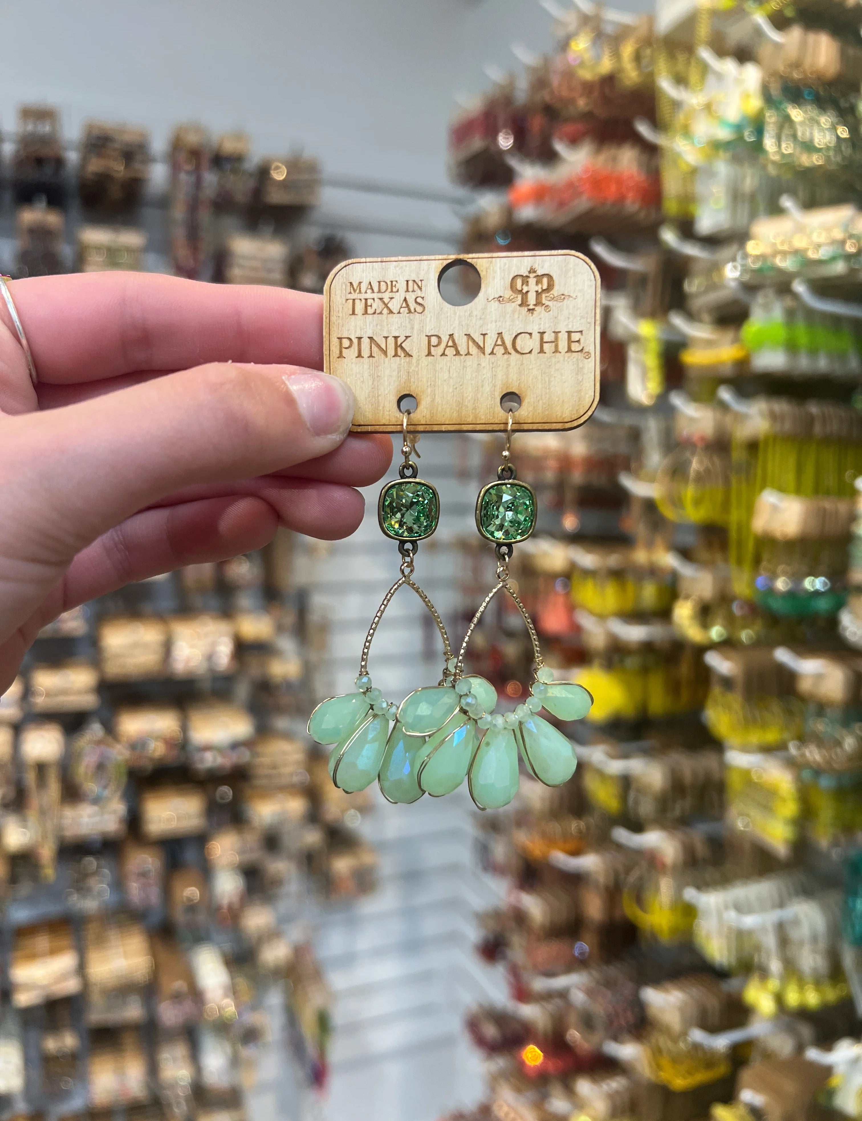 PINK PANACHE Green Teardrop Dangle Earrings on Simply Obsessed
