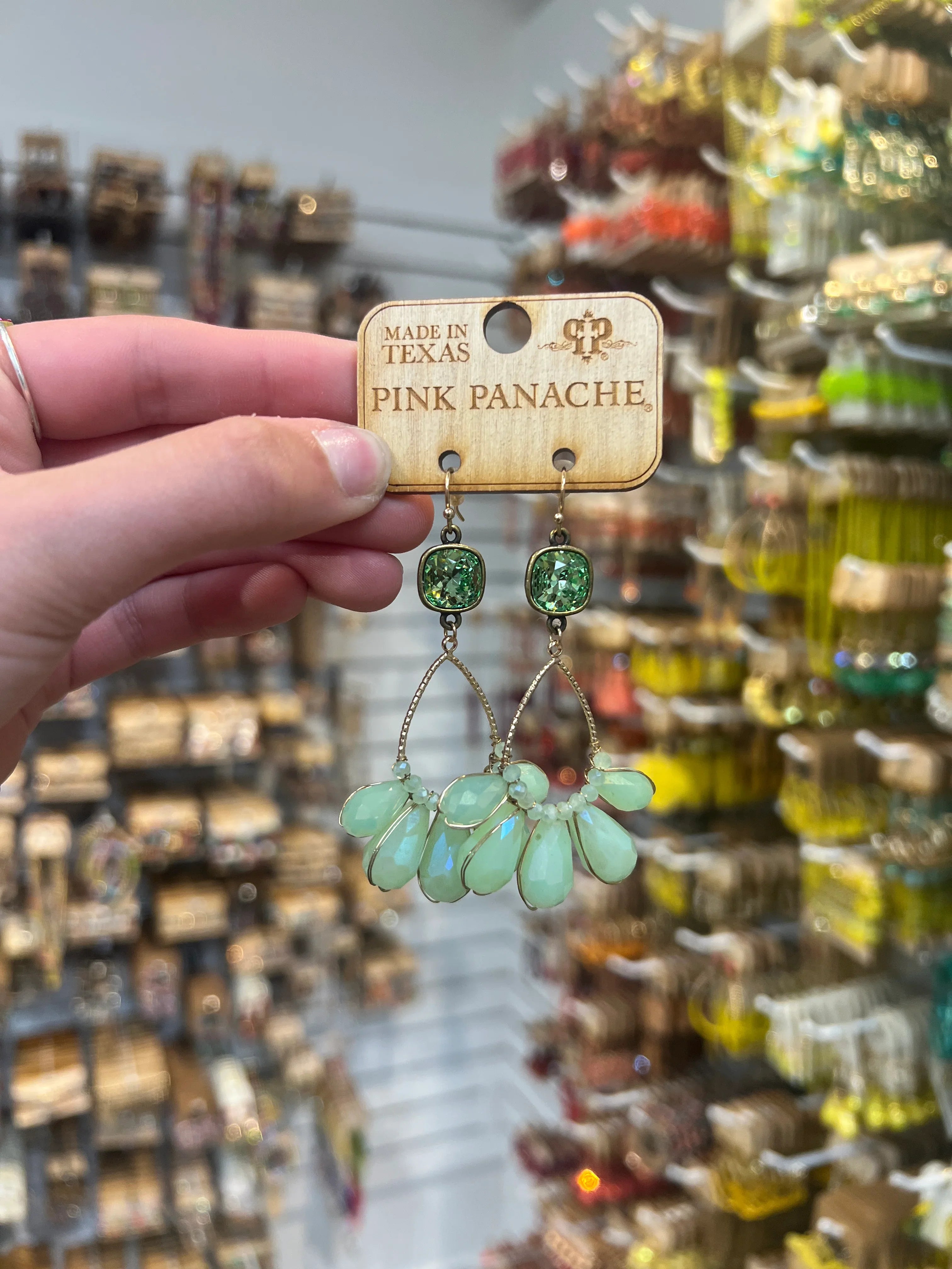 PINK PANACHE Green Teardrop Dangle Earrings on Simply Obsessed