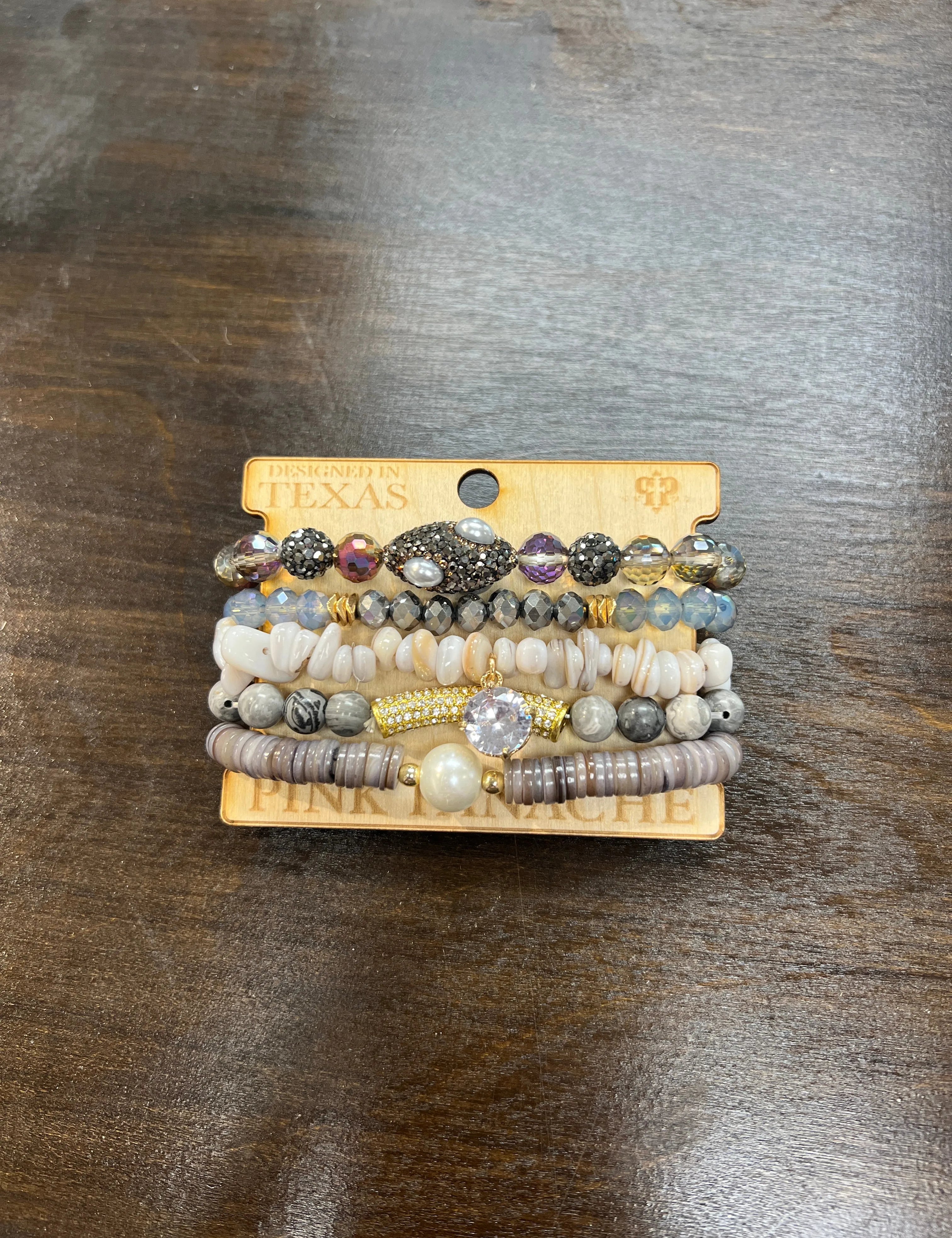 PINK PANACHE Grey Bling Bracelet Stack on Simply Obsessed