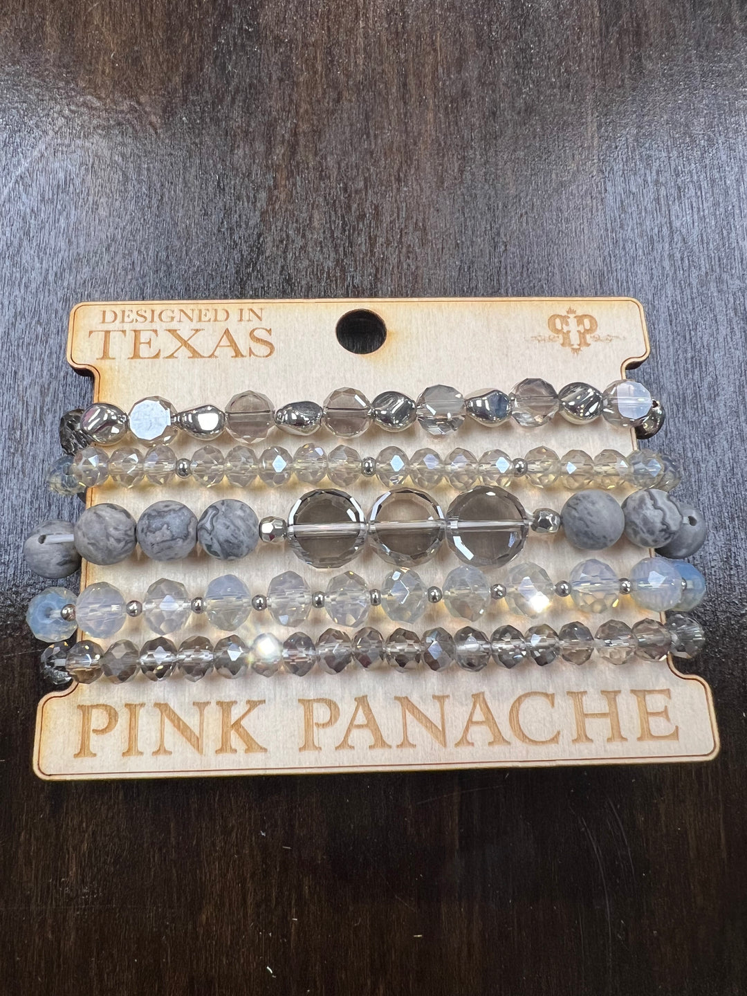 PINK PANACHE: Grey Shimmer Bracelet Stack on Simply Obsessed