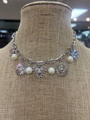 PINK PANACHE Heart & Pearl Charm Necklace on Simply Obsessed