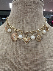 PINK PANACHE Heart & Pearl Charm Necklace on Simply Obsessed