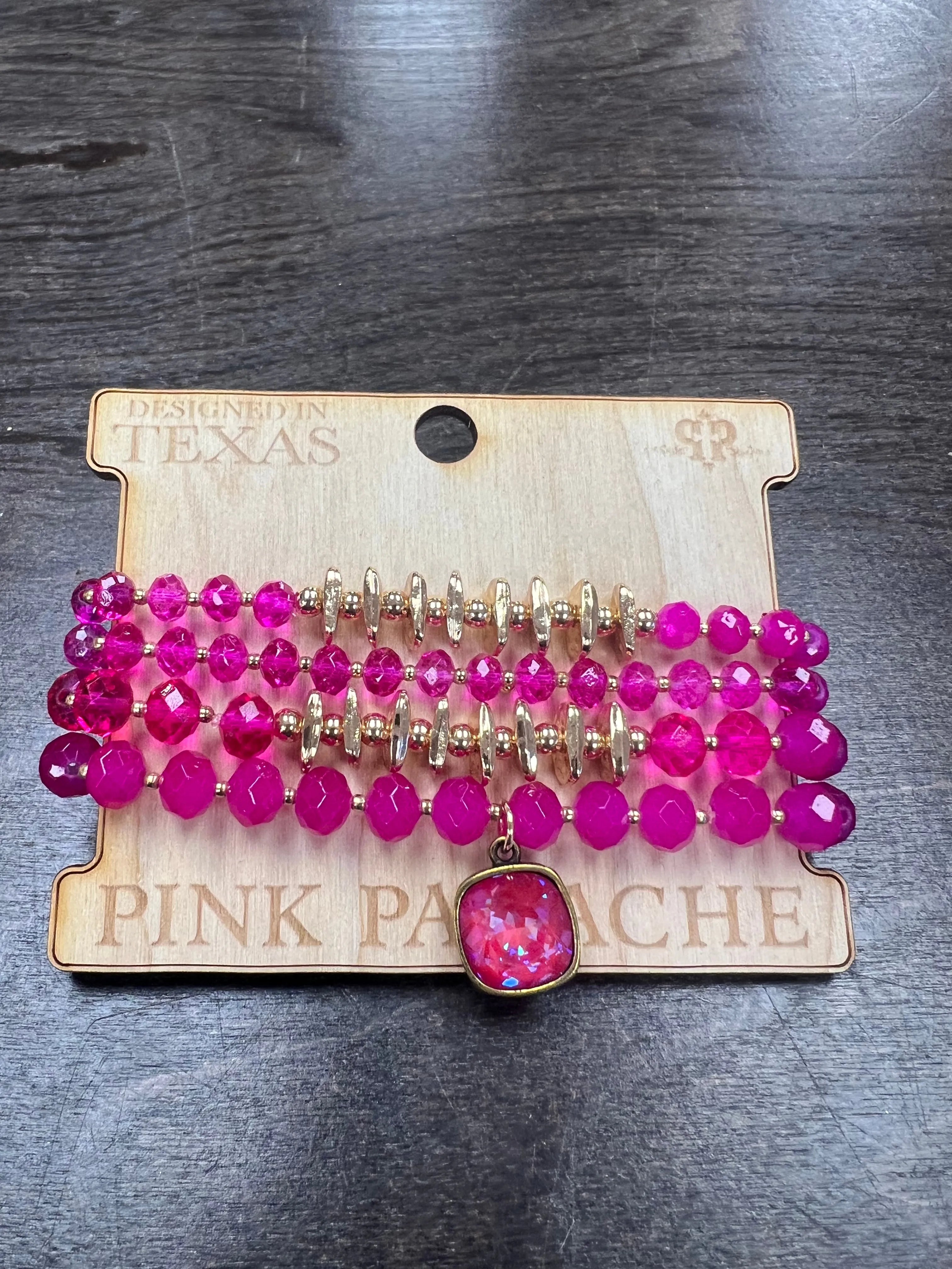 PINK PANACHE Hot Pink/Gold Bracelet Stack on Simply Obsessed