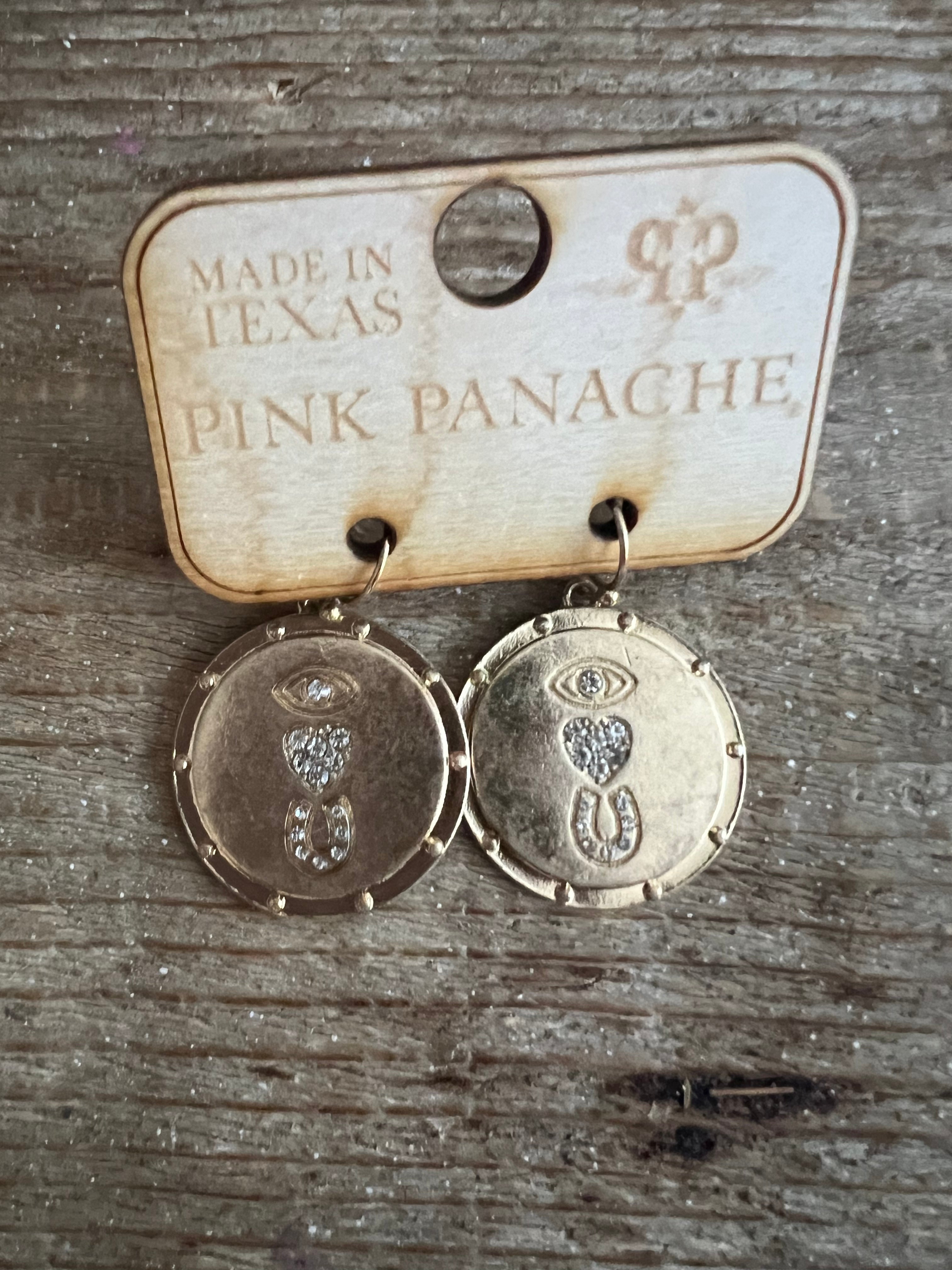 PINK PANACHE: I Love You Gold Coin Earrings on Simply Obsessed