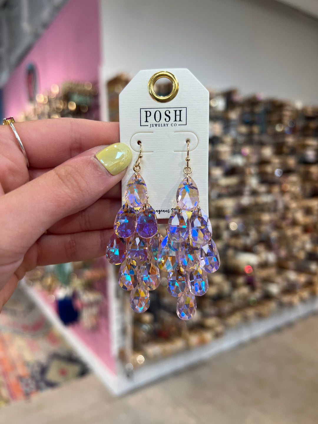 PINK PANACHE Iridescent Pink Dangle Earrings on Simply Obsessed