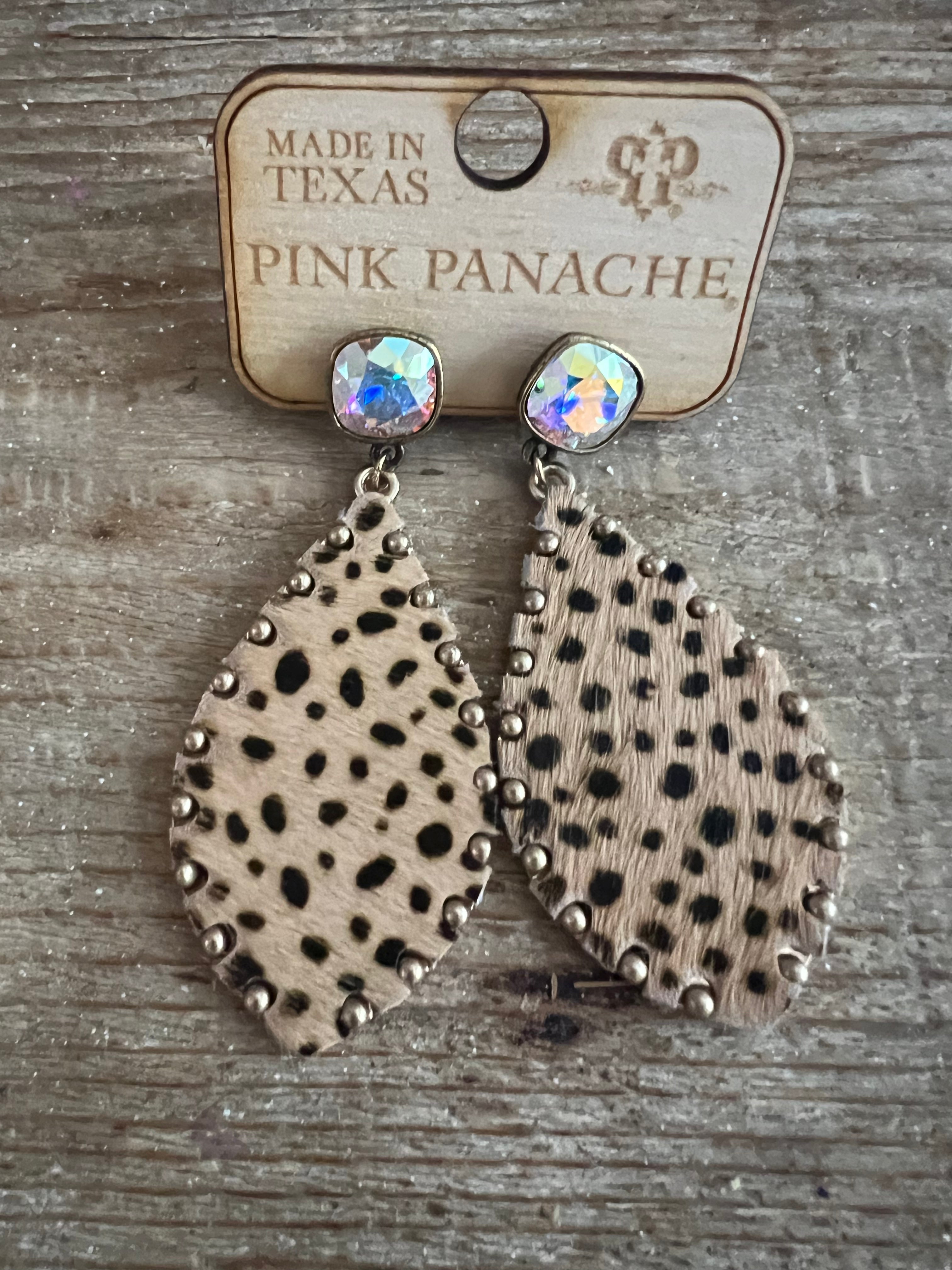 PINK PANACHE: Leopard AB Stone Drop Earrings on Simply Obsessed
