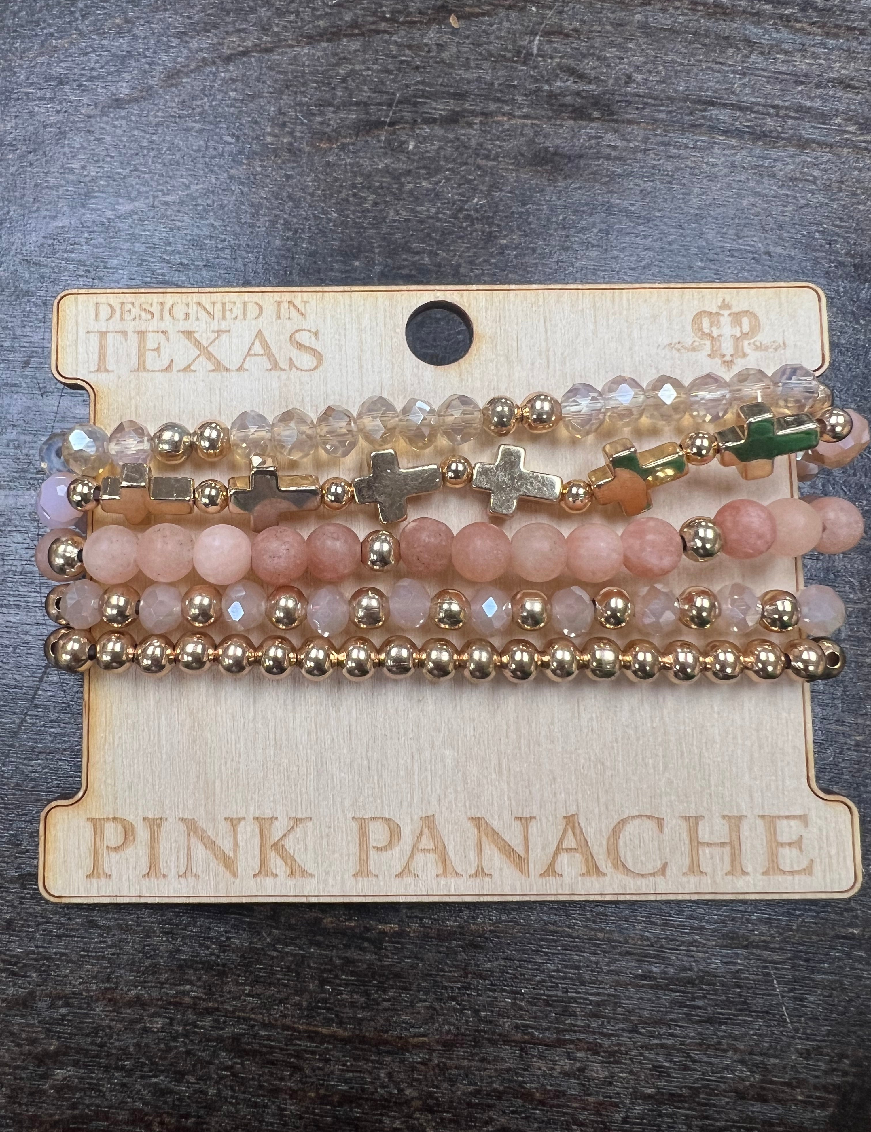 Gold Cross Bracelet Stack on Simply Obsessed