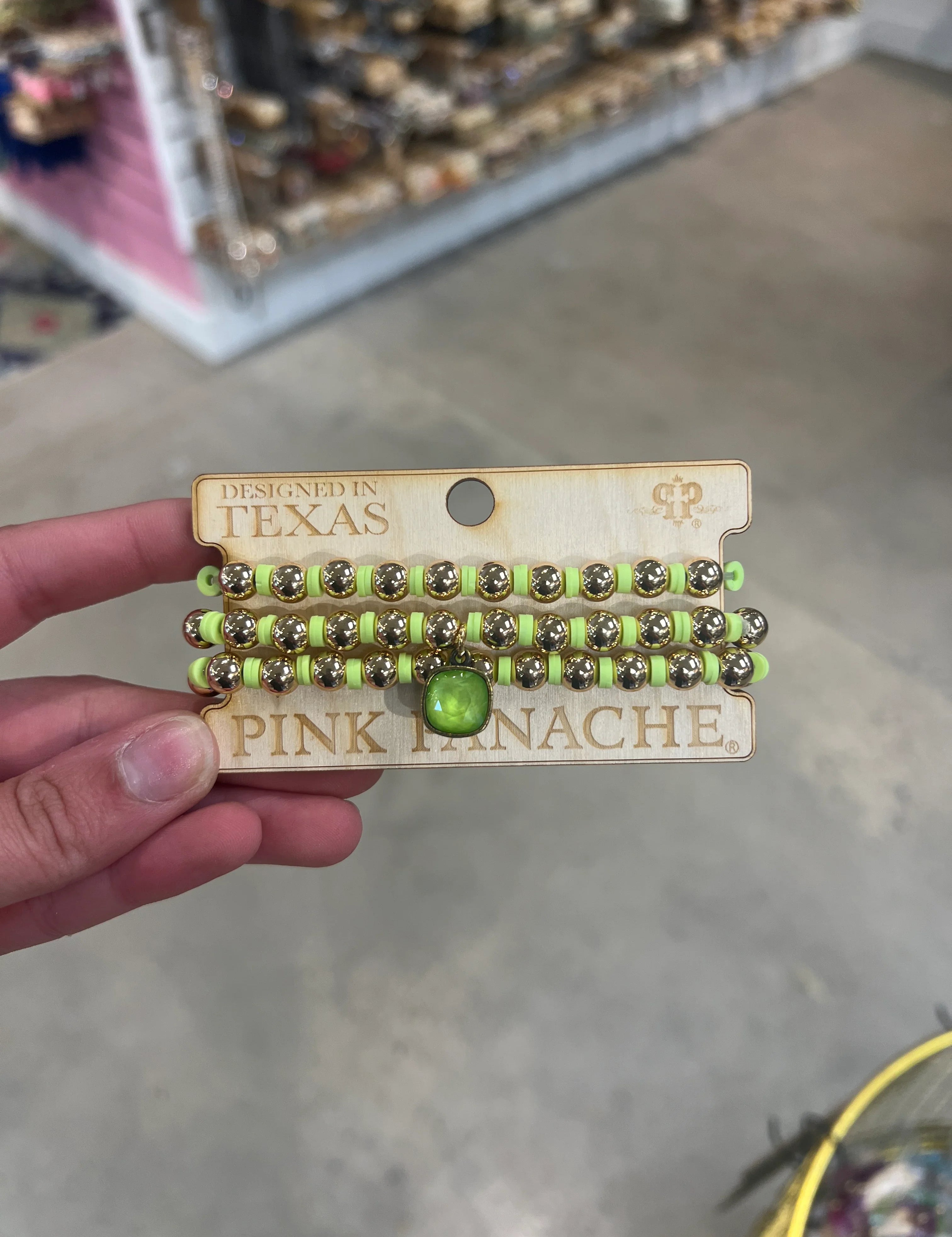 PINK PANACHE Lime Green & Gold Bracelet Stack on Simply Obsessed