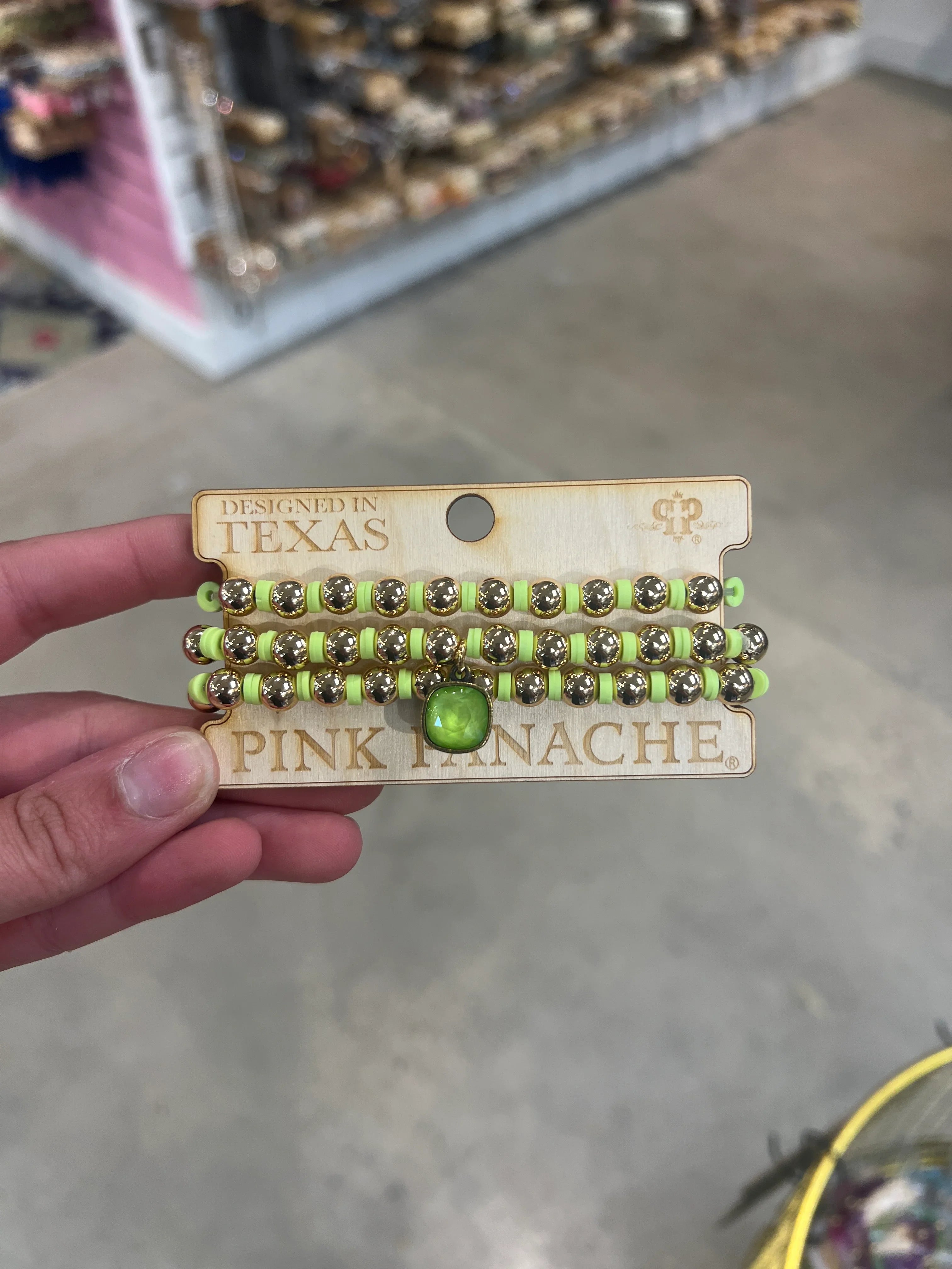 PINK PANACHE Lime Green & Gold Bracelet Stack on Simply Obsessed