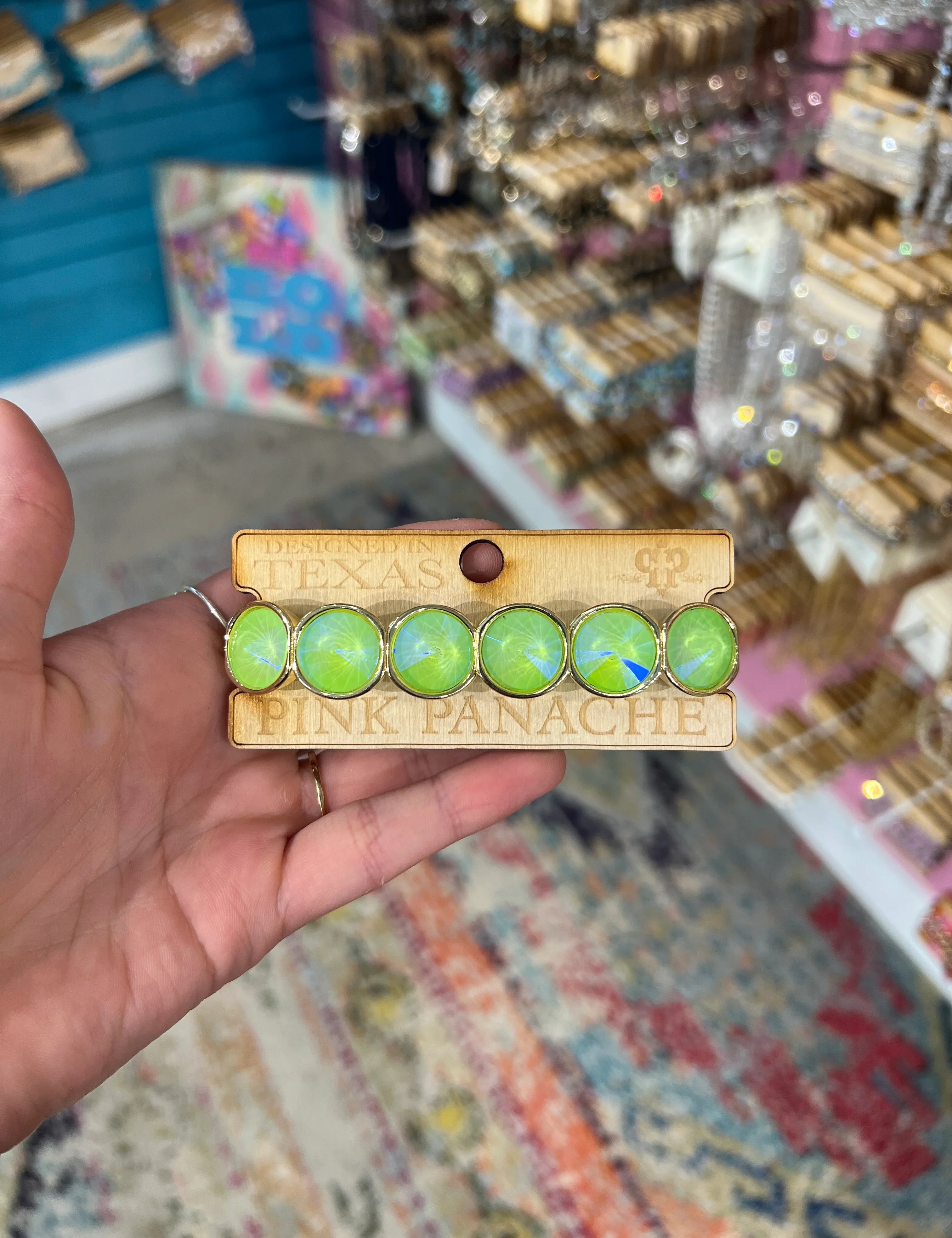 PINK PANACHE Lime Green Stretch Bracelet on Simply Obsessed