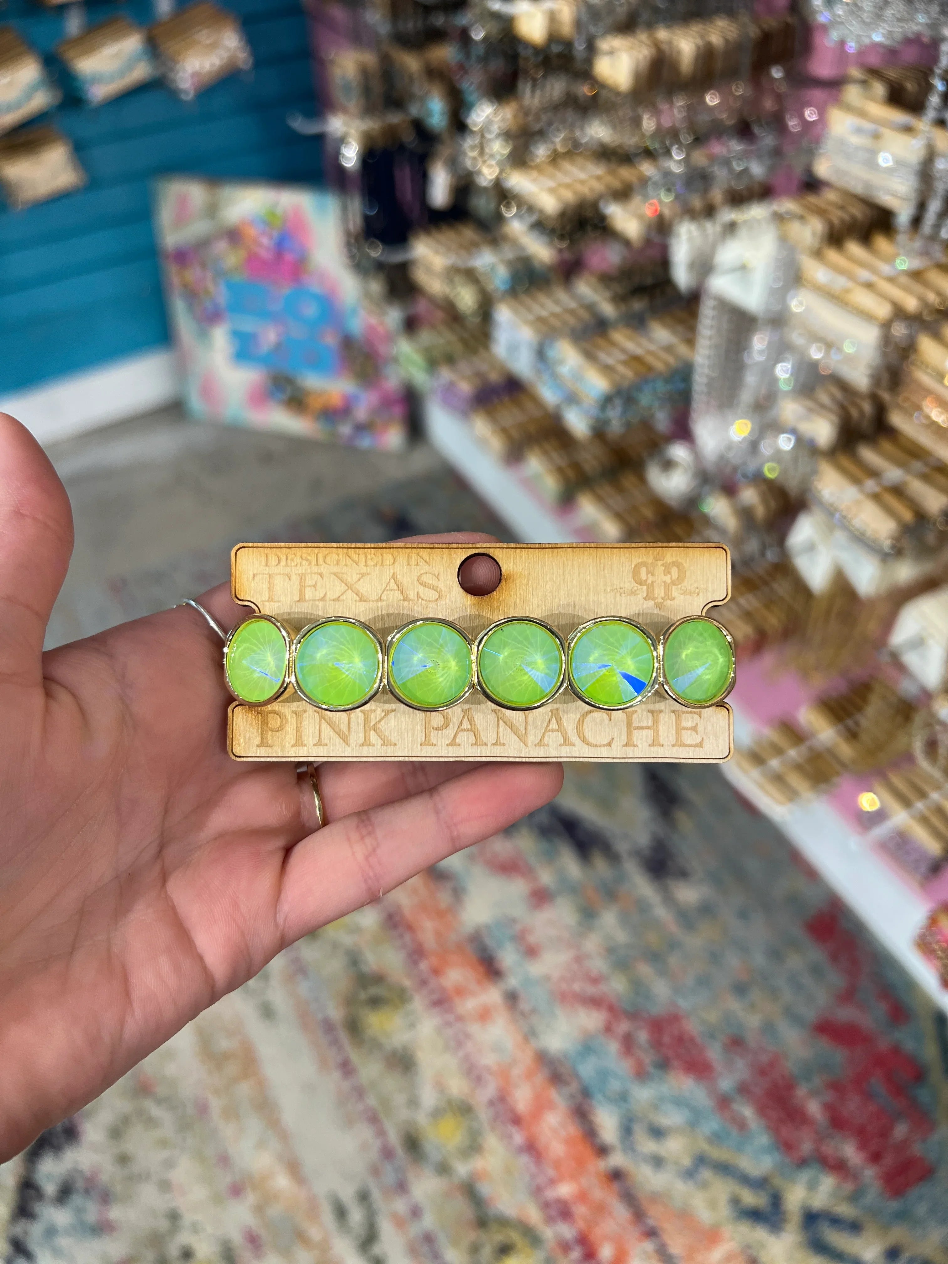 PINK PANACHE Lime Green Stretch Bracelet on Simply Obsessed