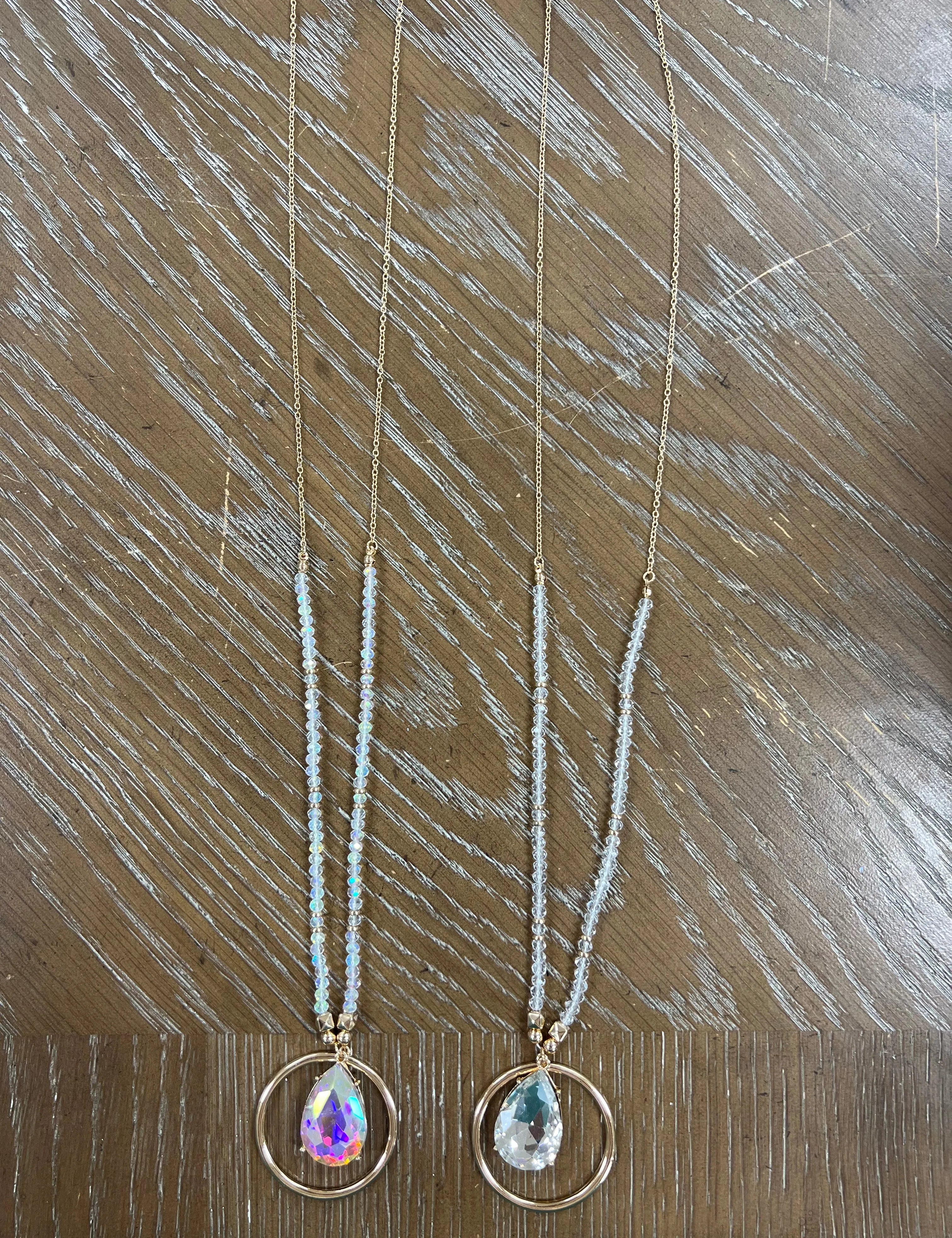 Chain Teardrop Stone Necklace on Simply Obsessed